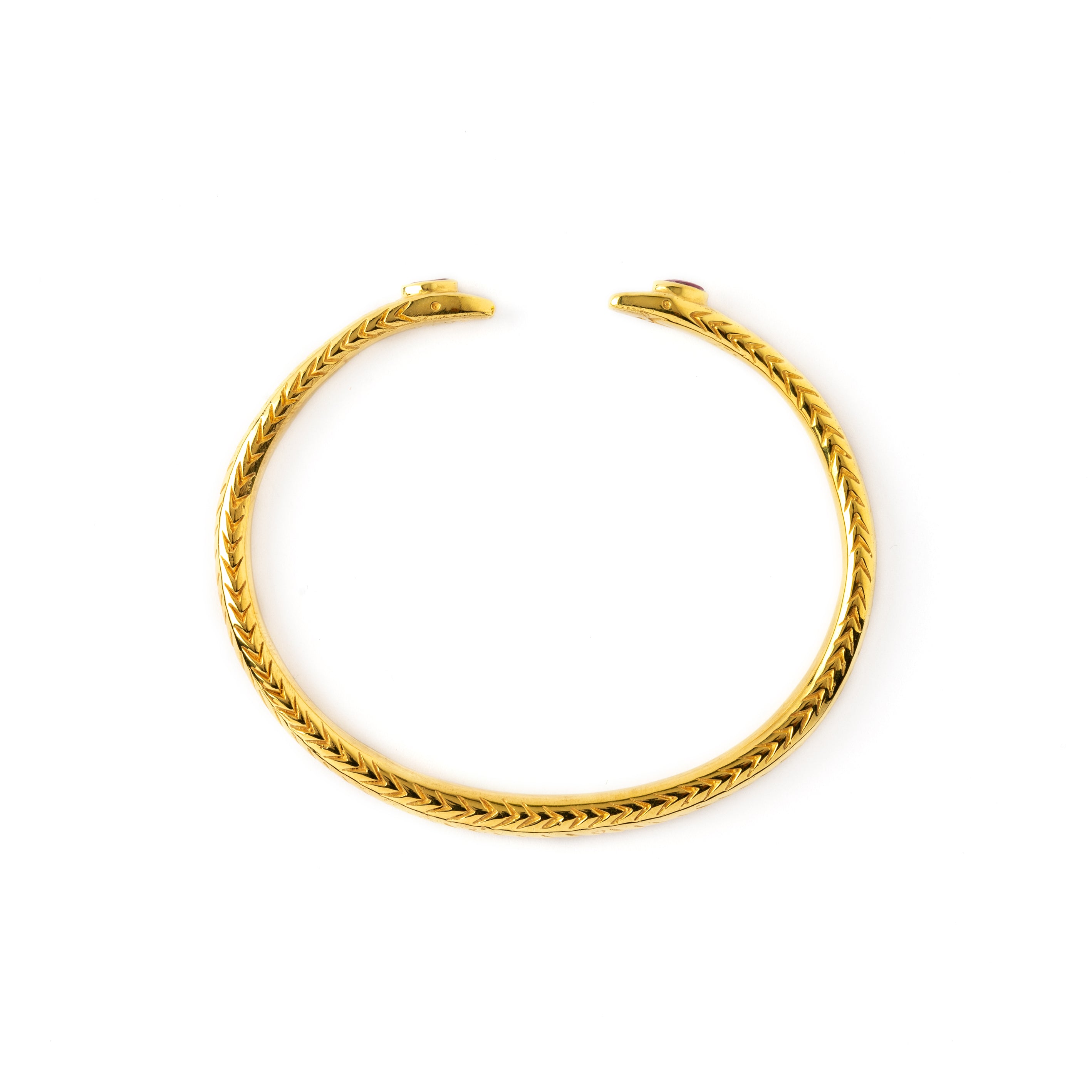 Nagi Gold Cuff with Emerald side view