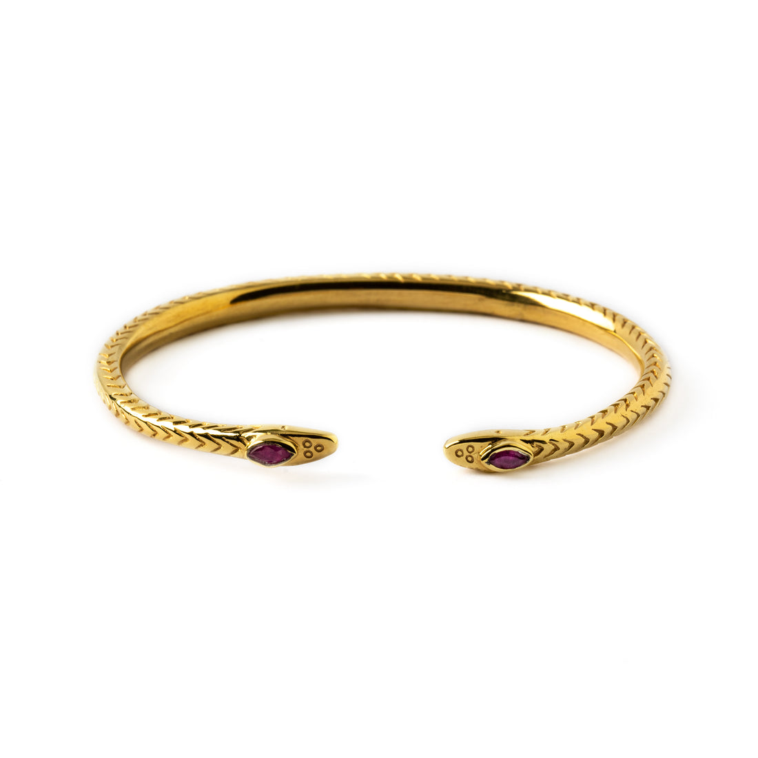 Nagi Gold Cuff with Ruby frontal view