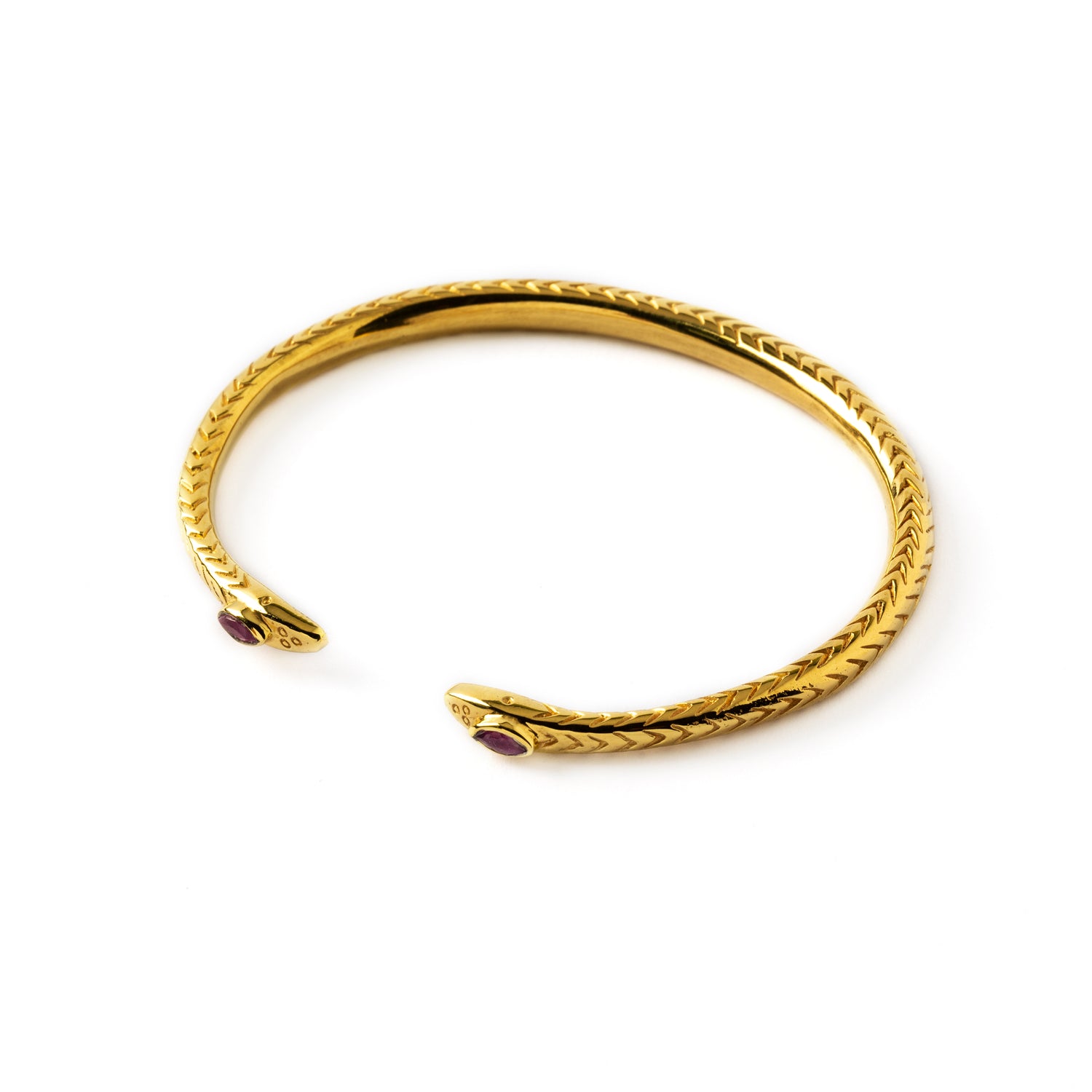 Nagi Gold Cuff with Ruby right side view