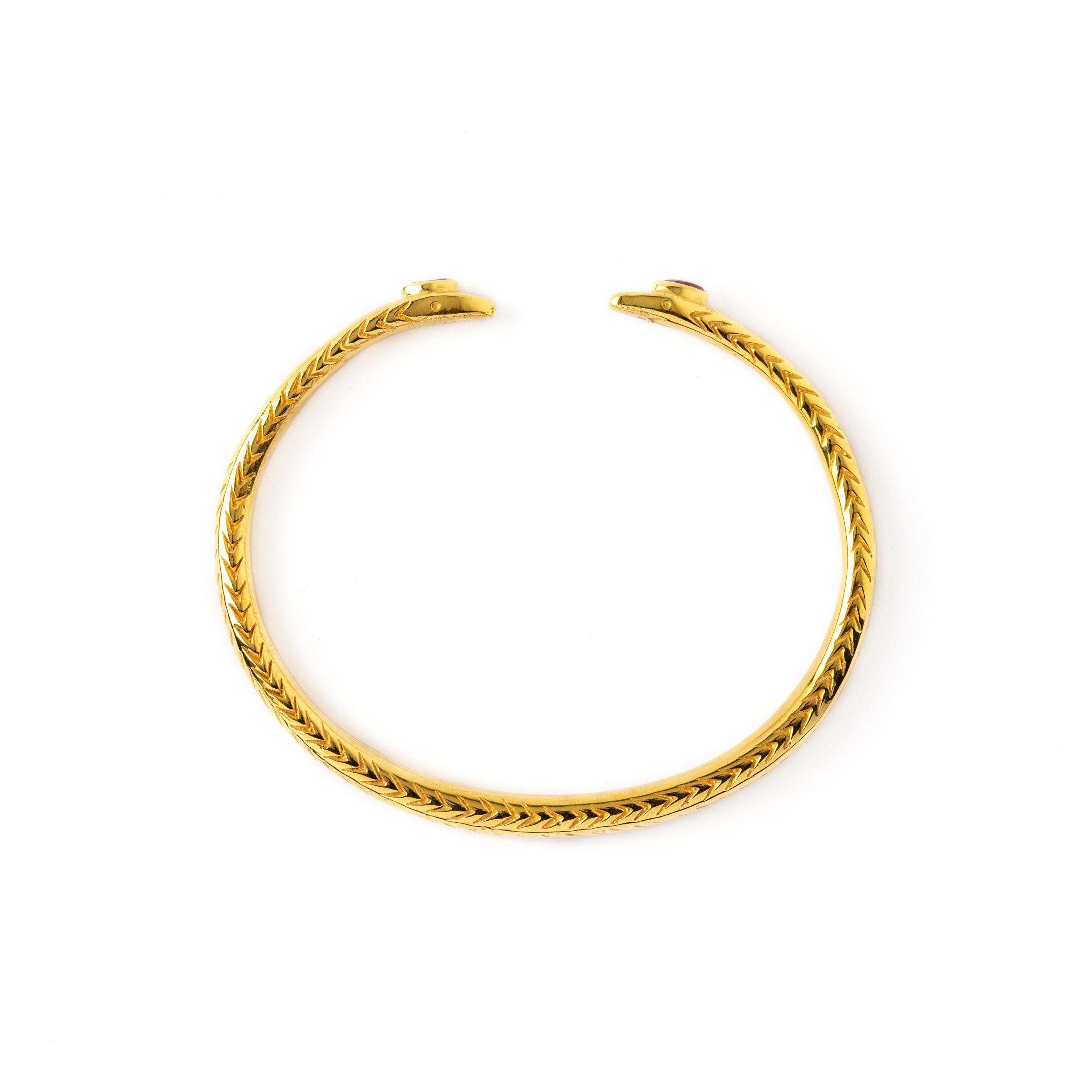 Nagi Gold Cuff with Ruby side view