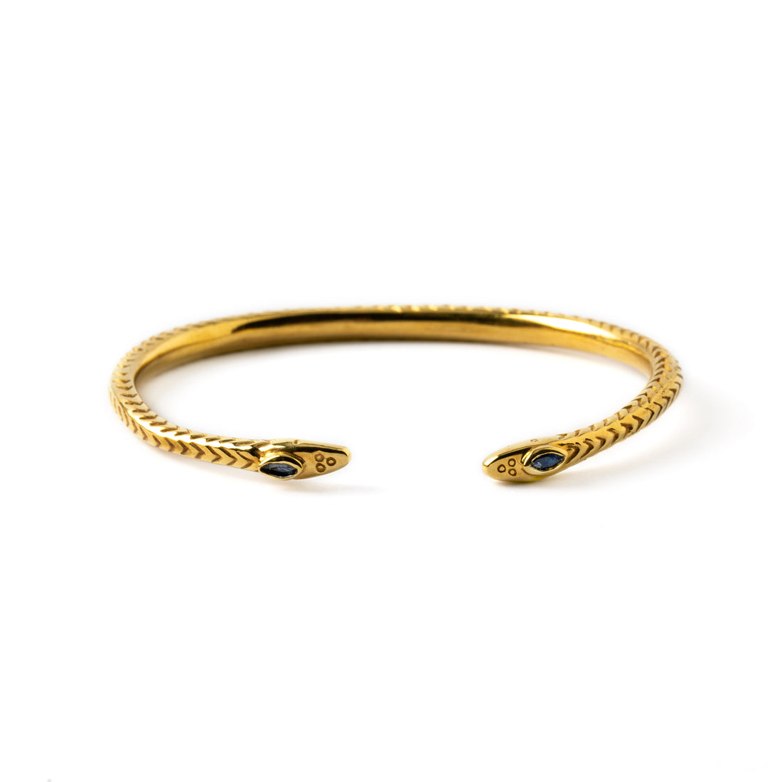 Nagi Gold Cuff with Sapphire frontal view