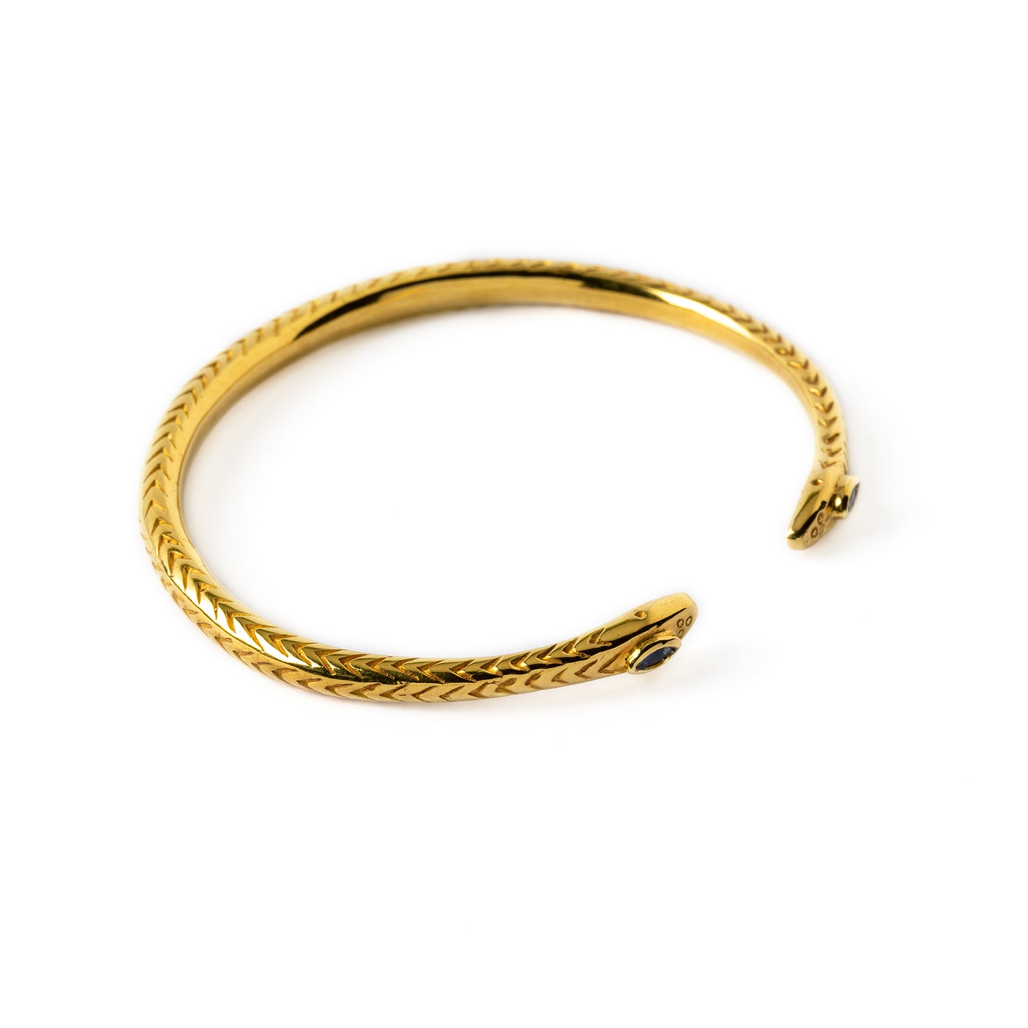 Nagi Gold Cuff with Sapphire right side view
