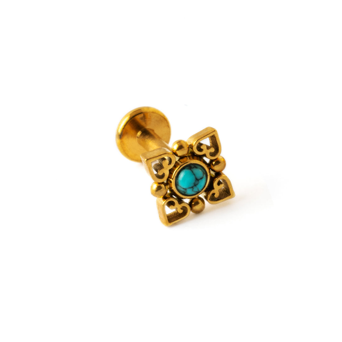 Neptune golden labret with turquoise right side view