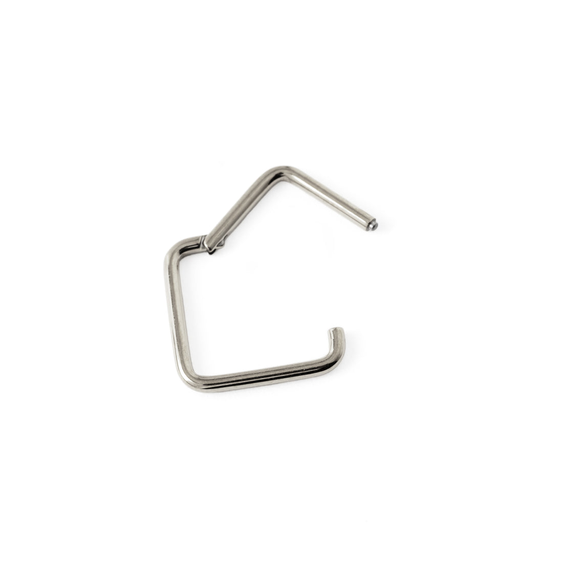 Oblong Titanium Clicker Ring hinged segment view