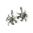 pair of silver brass Octopus ear weights hangers frontal view
