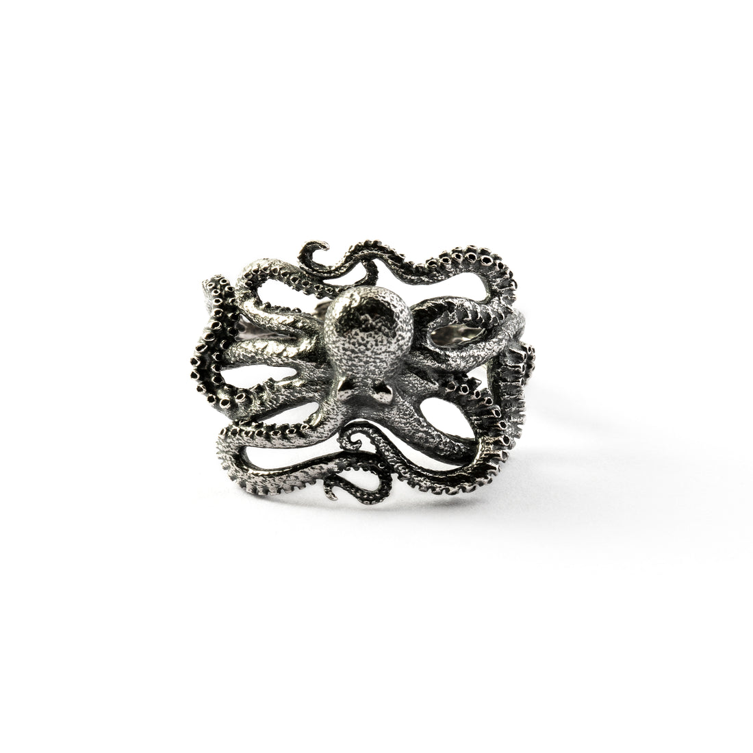 Octopus Silver Ring frontal view