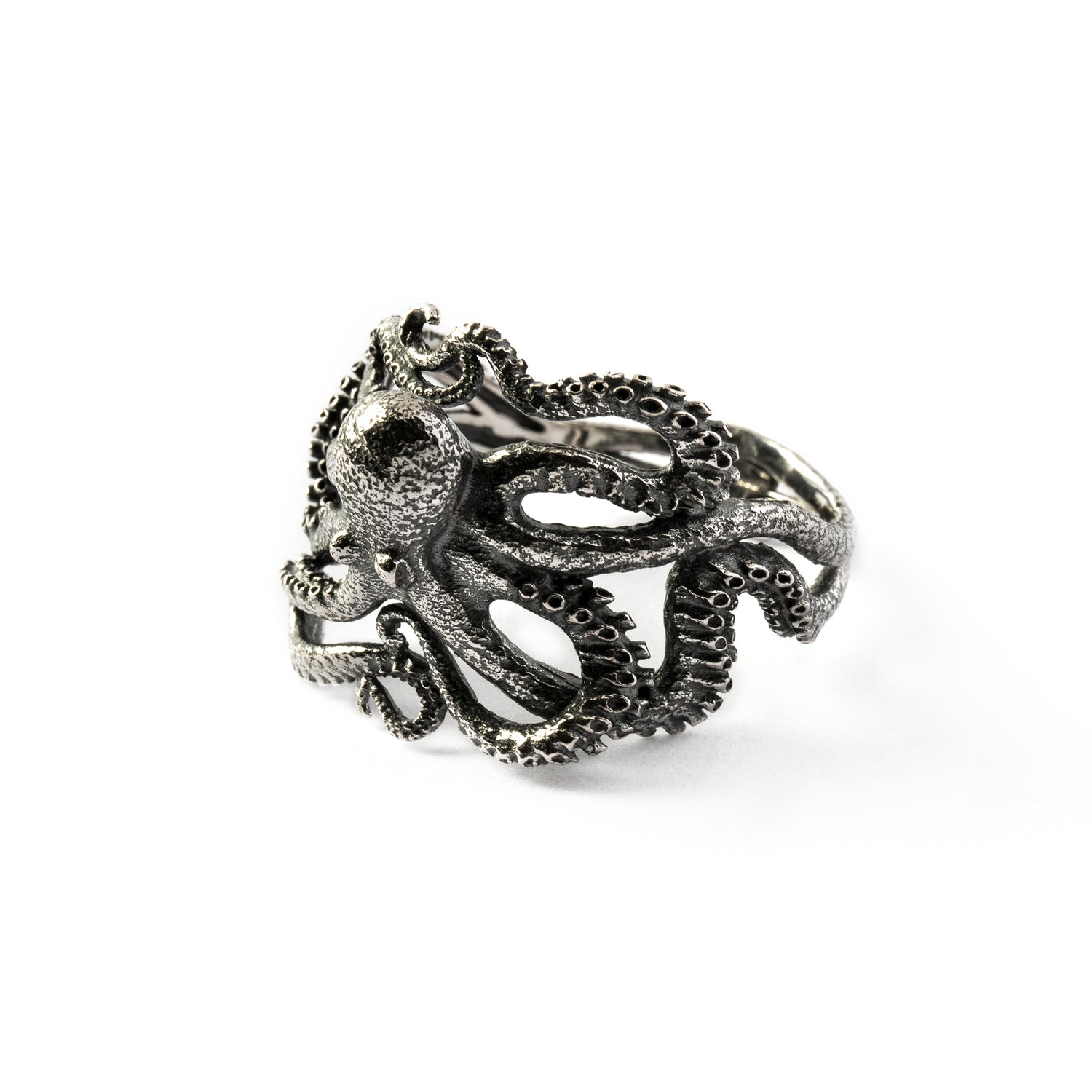 Octopus Silver Ring right side view