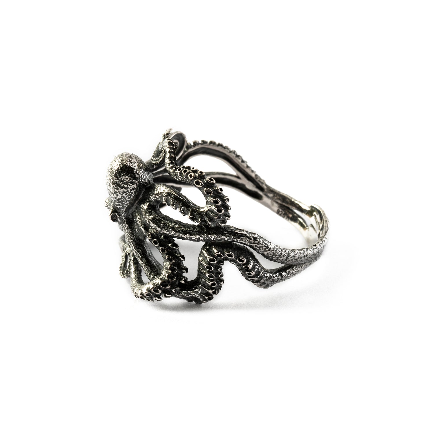 Octopus Silver Ring side view