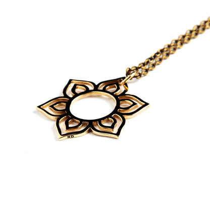 Gold Plated Silver Lotus Petals Pendant