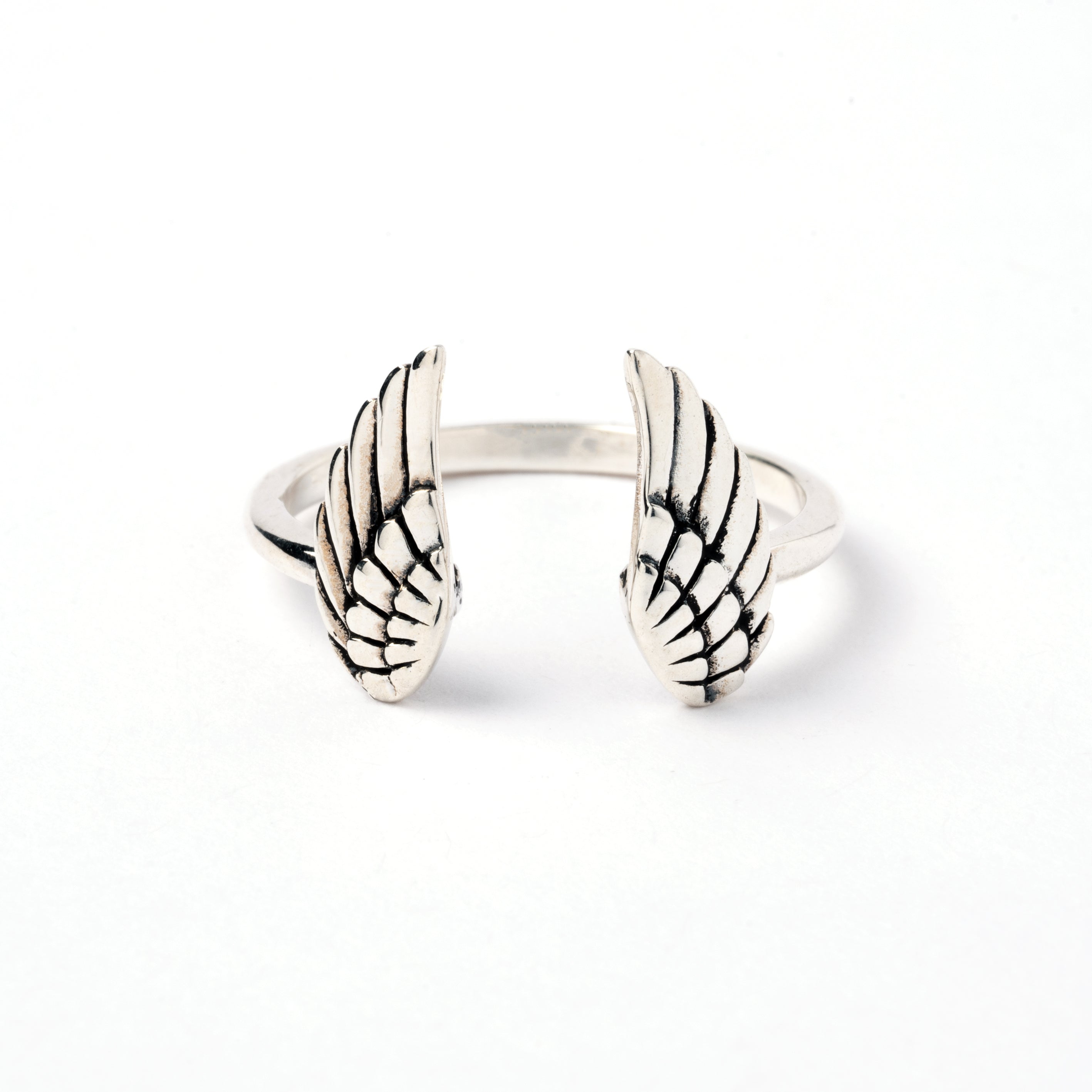 Open Wings Silver Ring frontal view