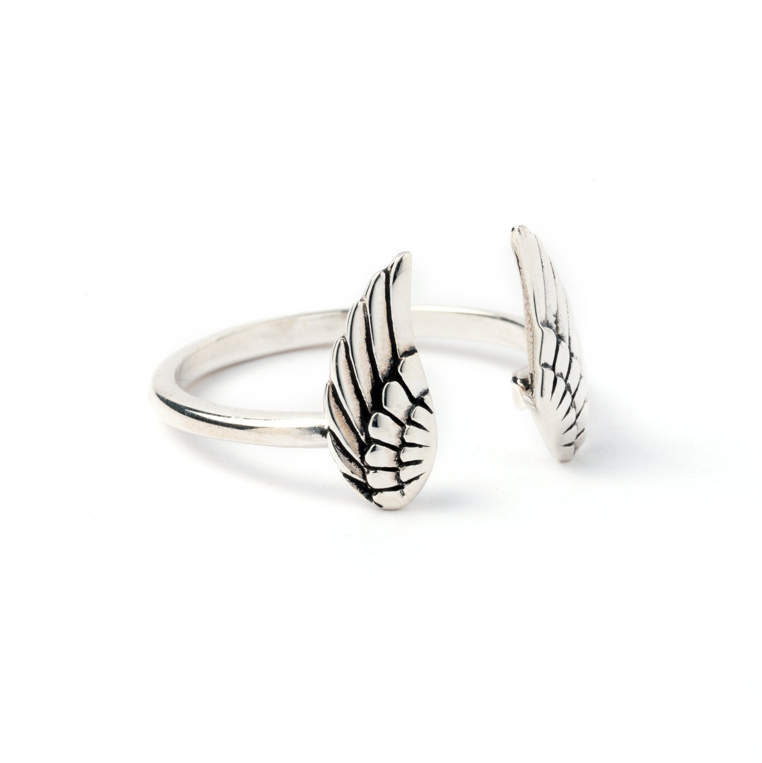 Open Wings Silver Ring left side view