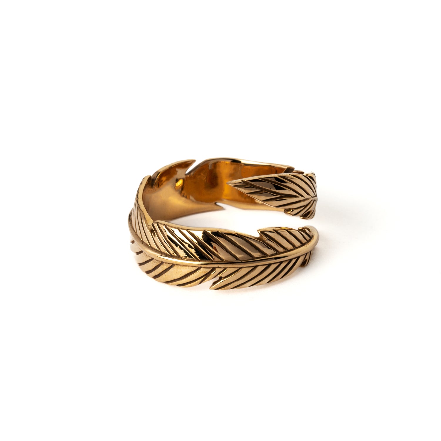 Open Feather Bronze Ring left side view
