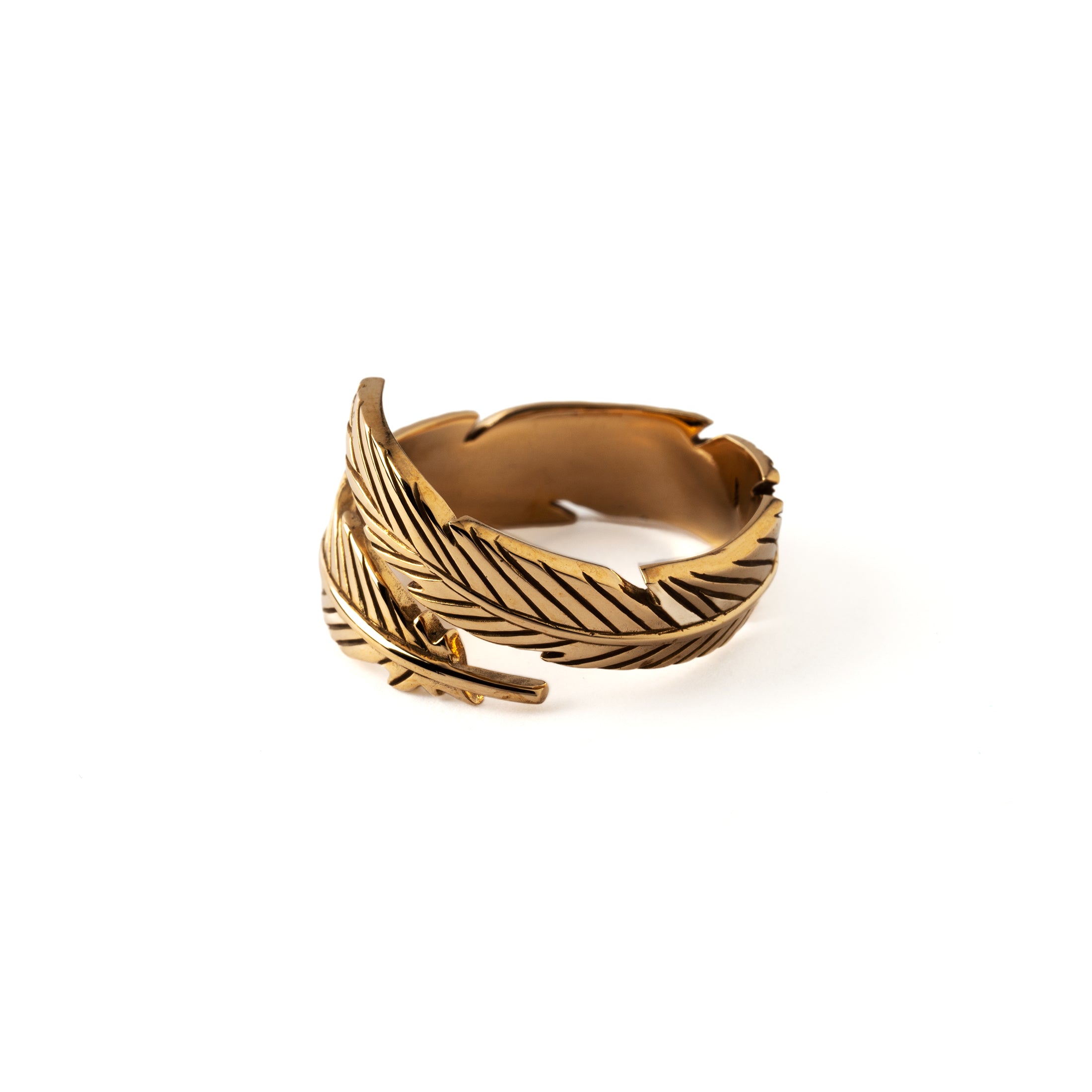Open Feather Bronze Ring right side view