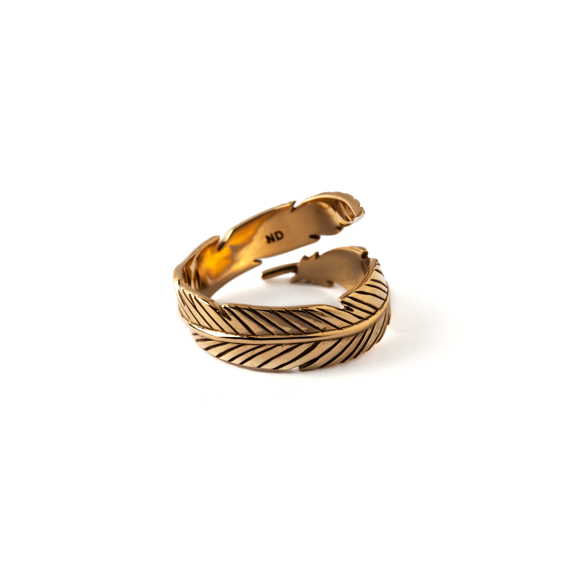 Open Feather Bronze Ring left side view