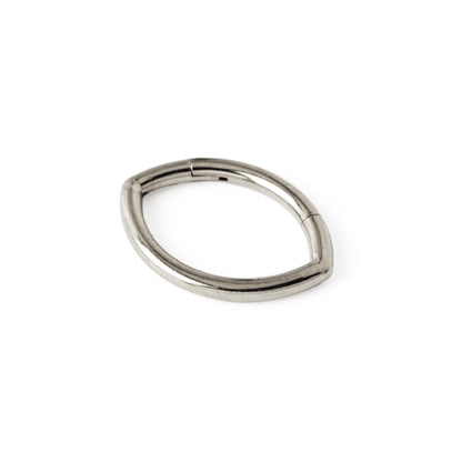 Oval surgical steel Clicker Ring right side view