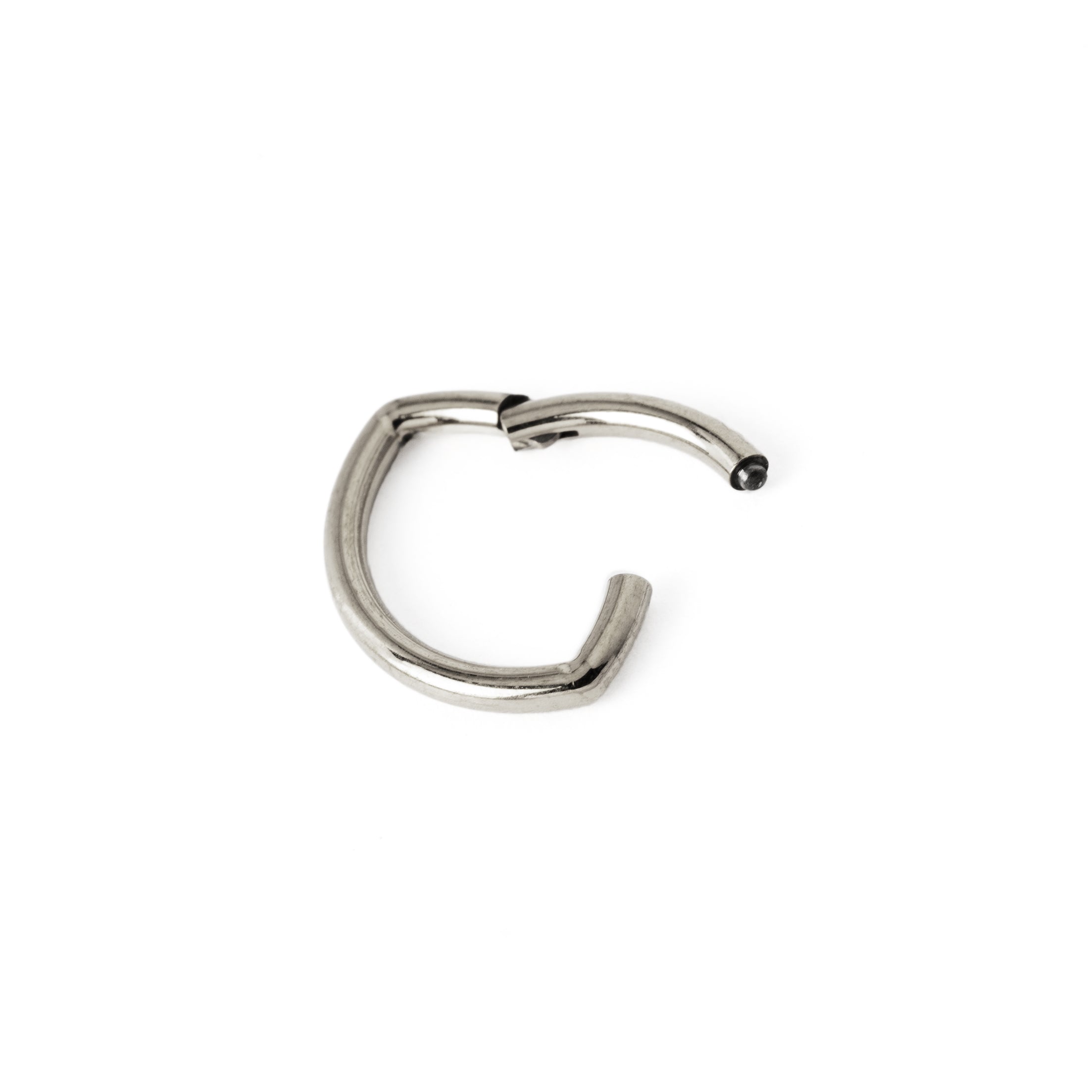 Oval surgical steel Clicker Ring hinged segment view