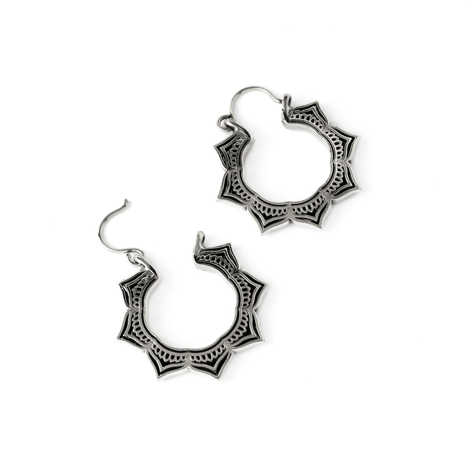 Padma Blossom Earrings left side open clasp view