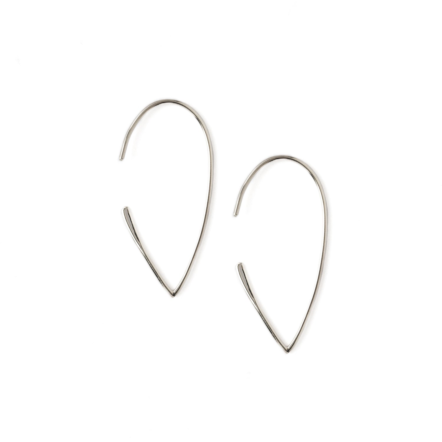 Petal Silver Wire Earrings front view