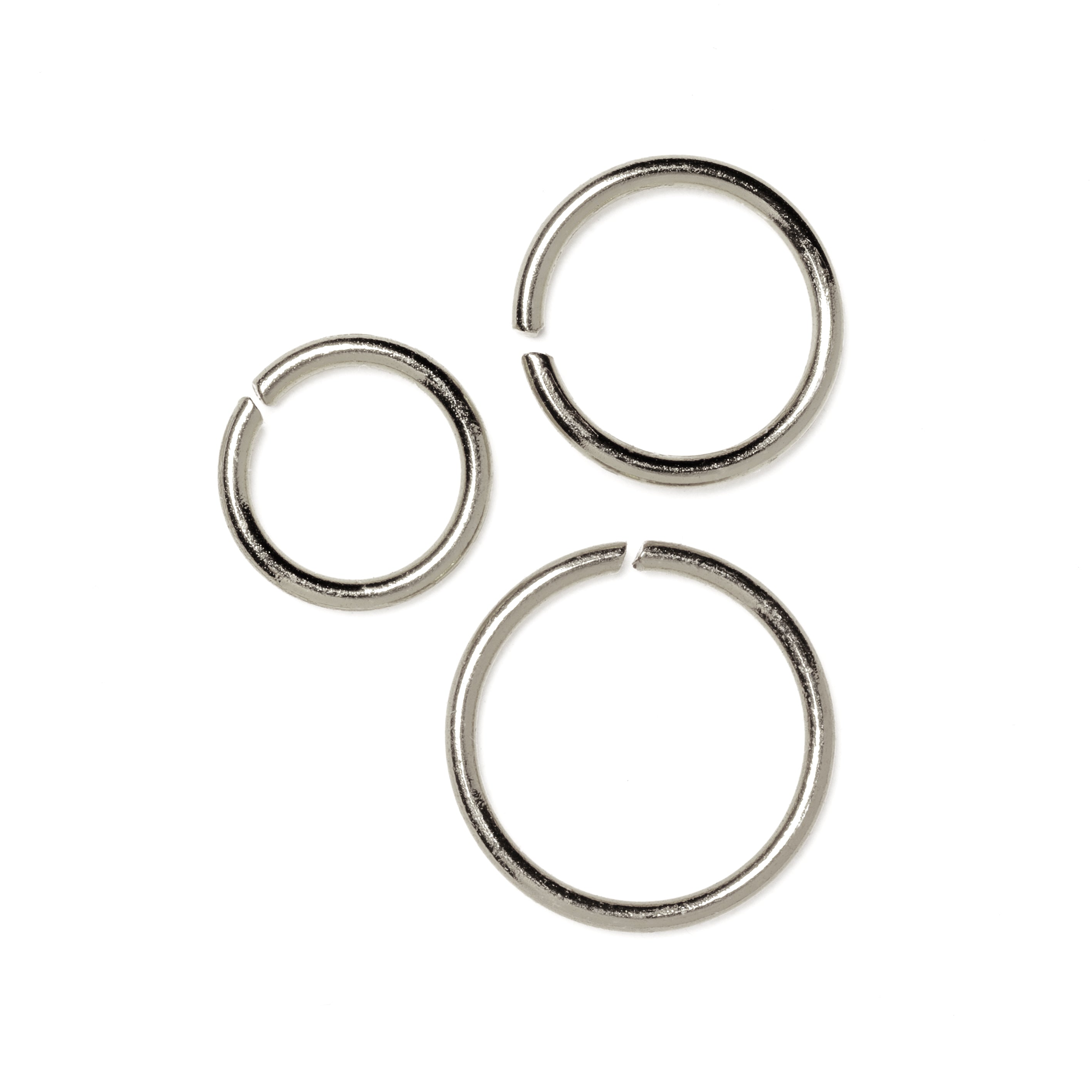 6mm, 8mm, 10mm 0.8mm/20g silver seamless piercing rings