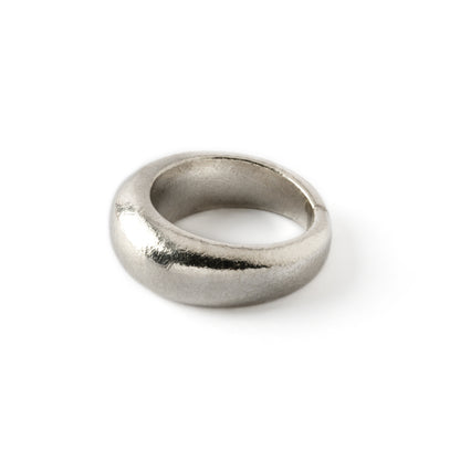 plain chunky tribal silver band ring right side view