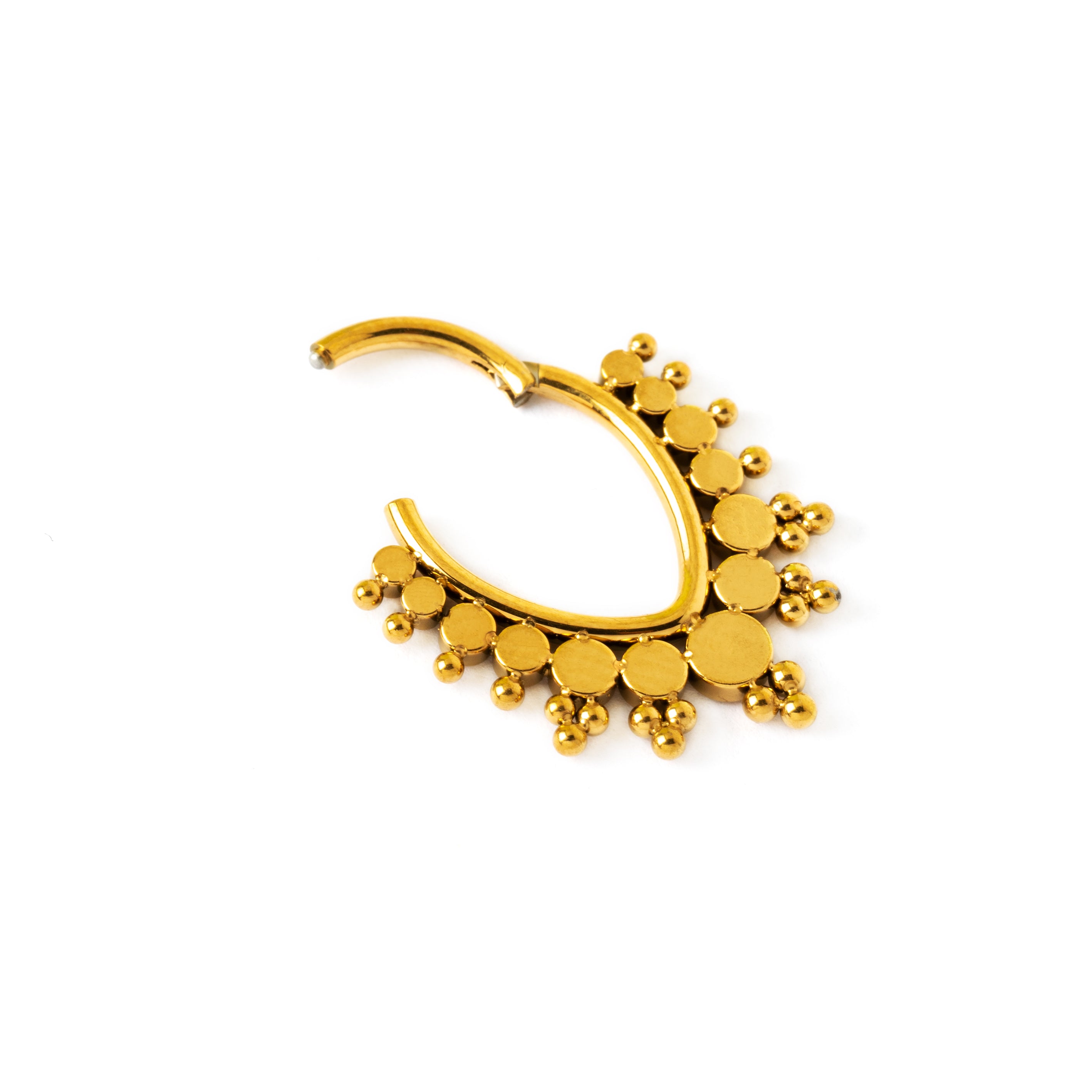 Prisha Golden septum clicker hinged segment view