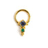 Rishi Gold Septum - Lolite and Green Onyx frontal view