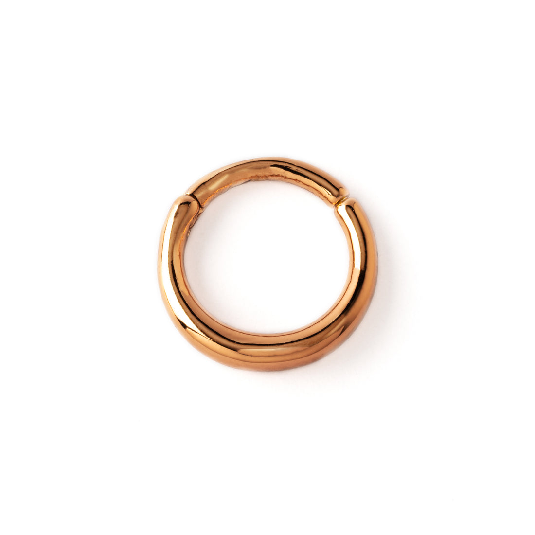 Raja rose gold surgical steel septum clicker ring frontal view