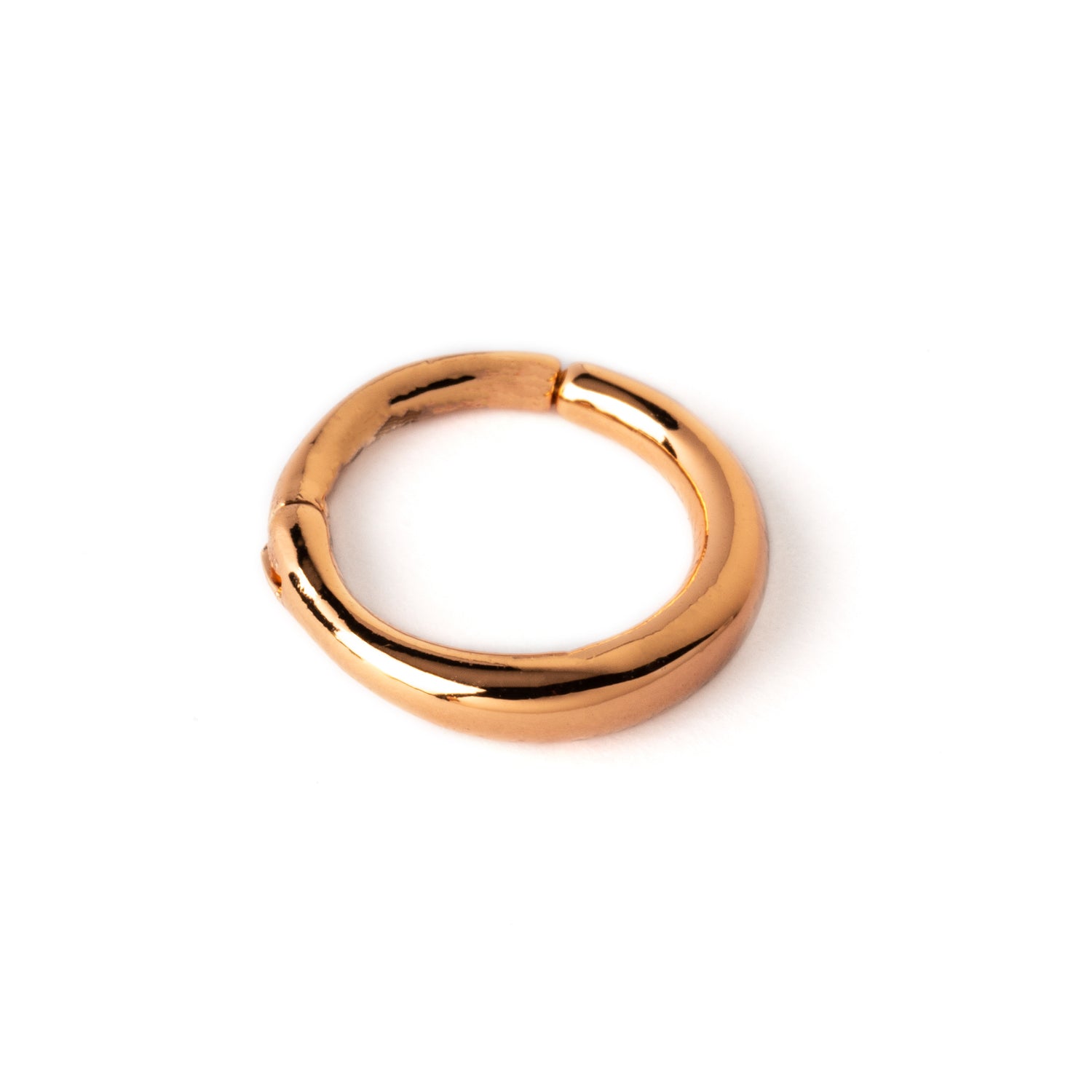Raja rose gold surgical steel septum clicker ring left side view