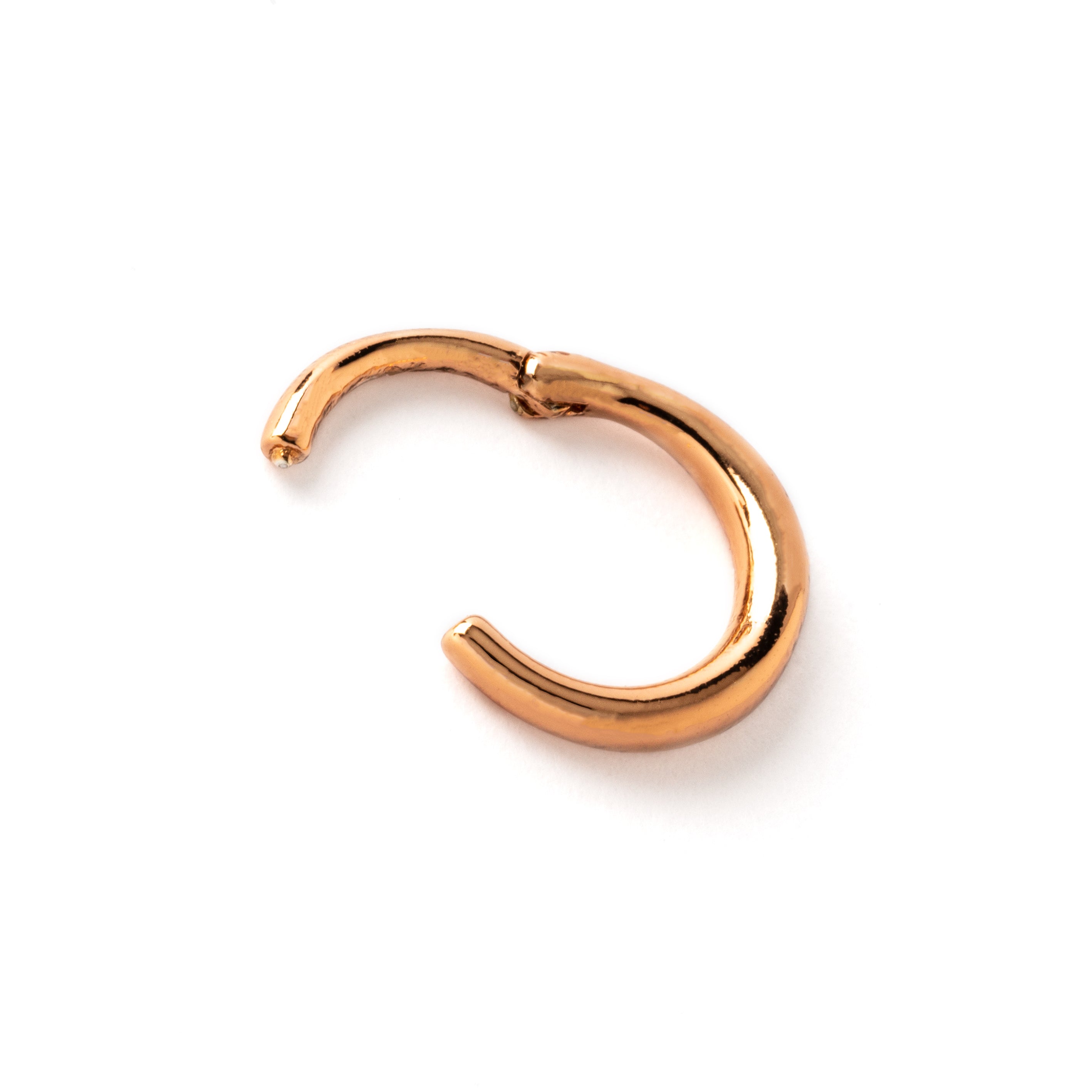 Raja rose gold surgical steel septum clicker ring hinged segment view