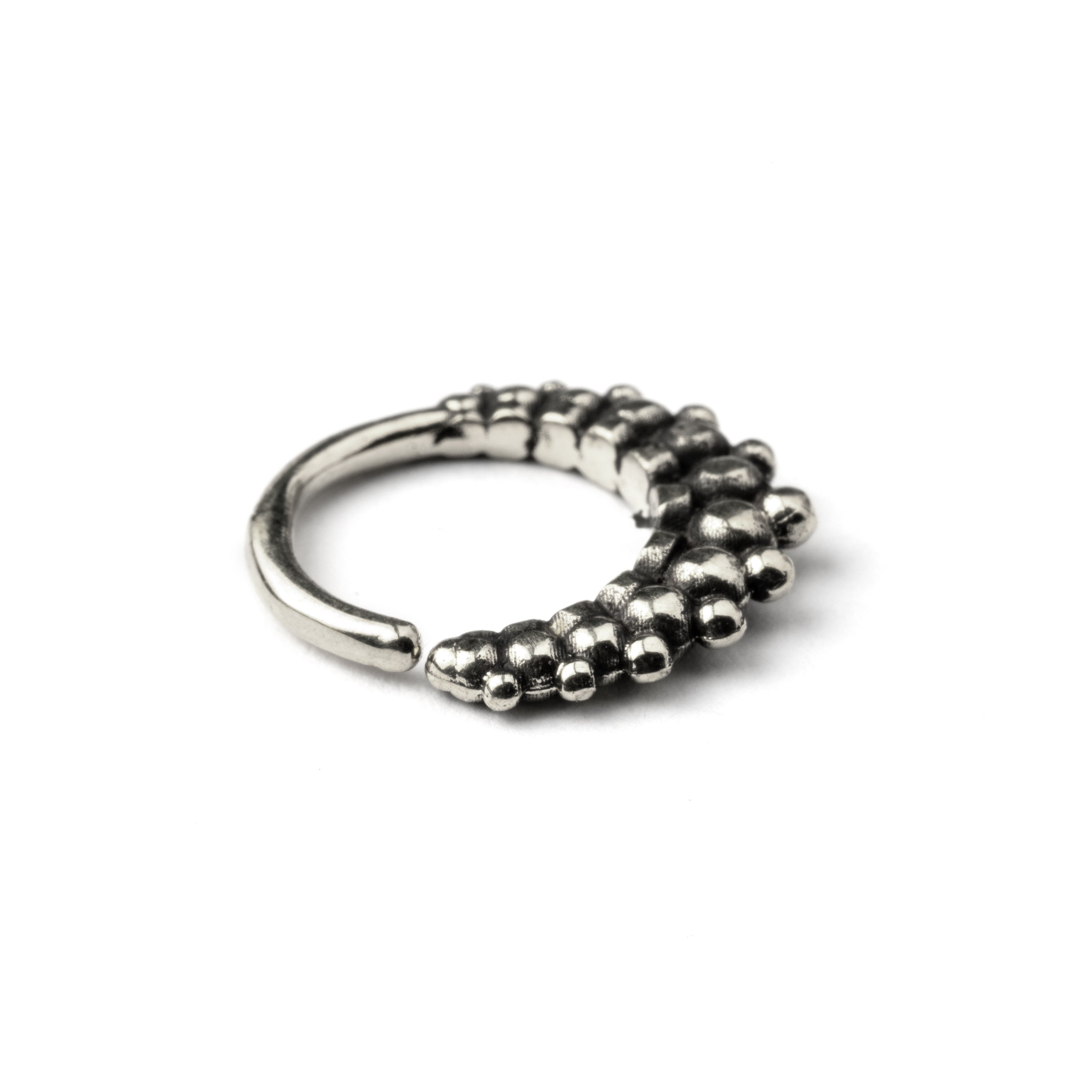 Rajee Silver Septum Ring side view