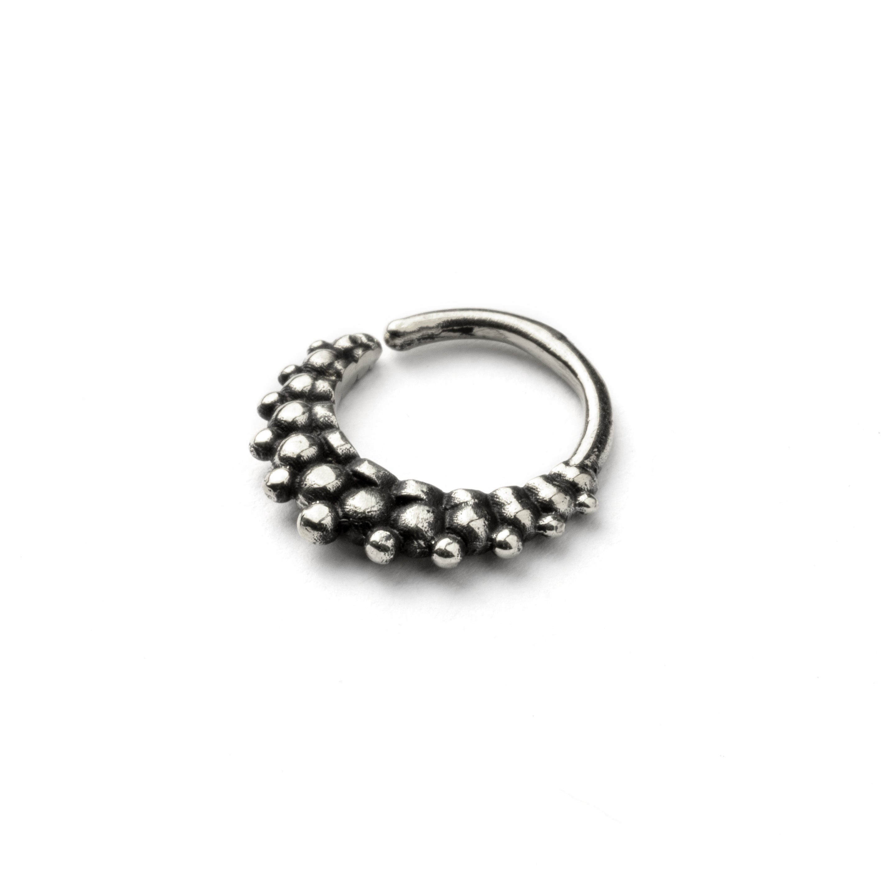 Rajee Silver Septum Ring right side view