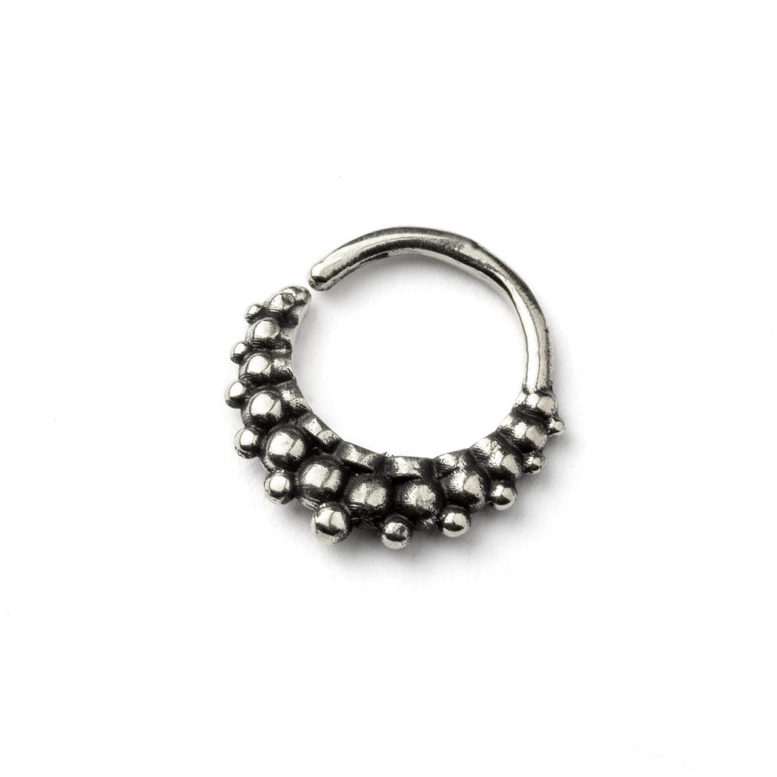 Rajee Silver Septum Ring right side view
