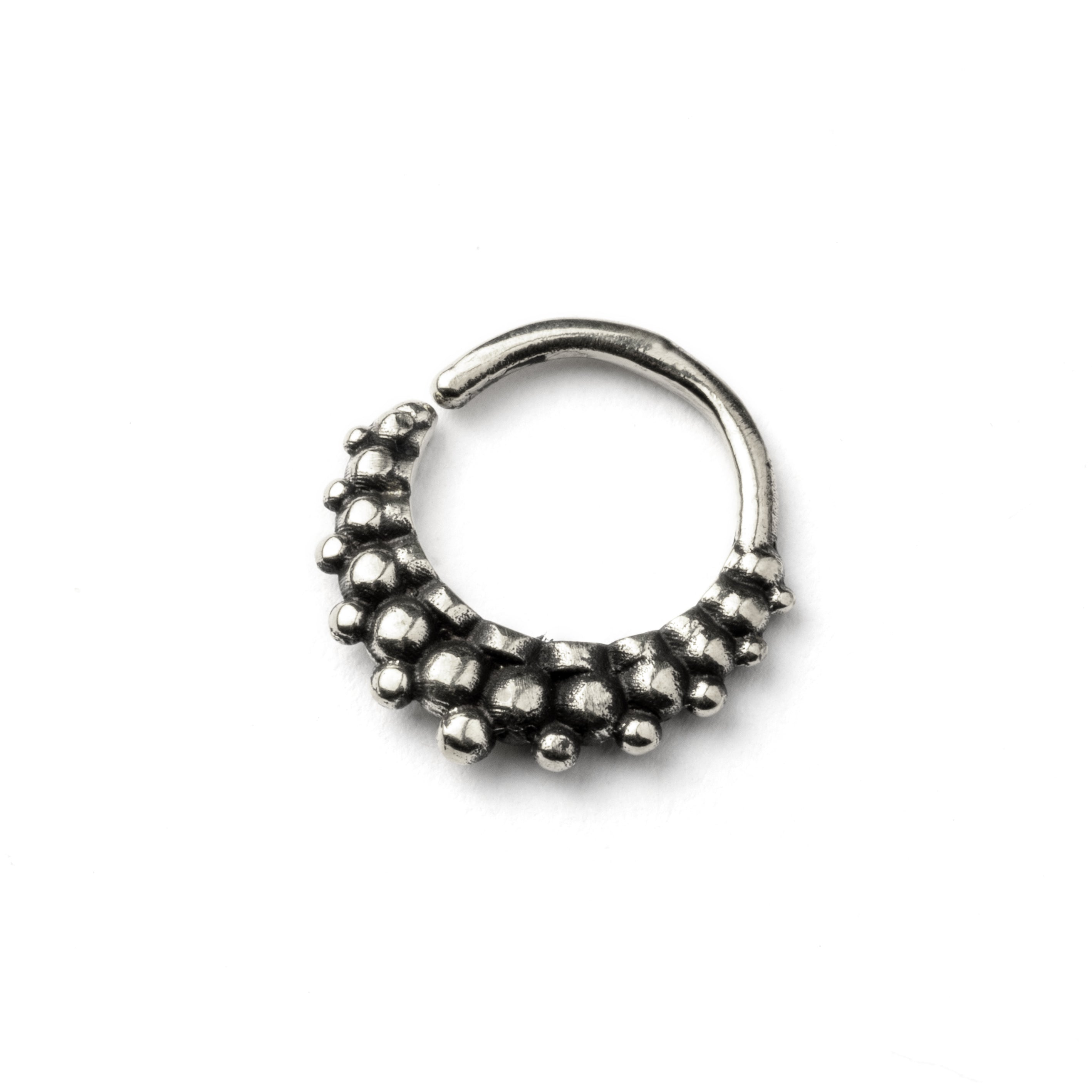Rajee Silver Septum Ring right side view