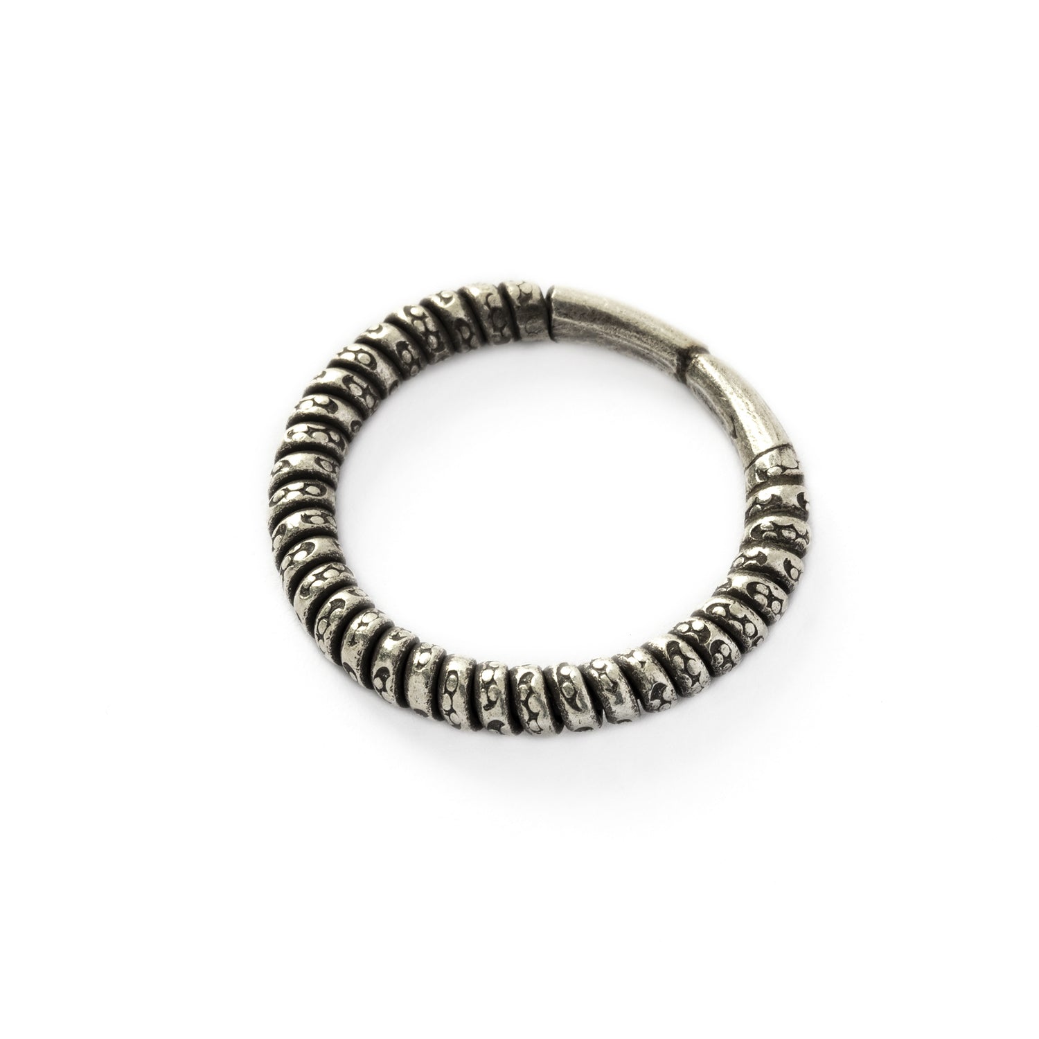 Woven Tribal Silver Ring side view