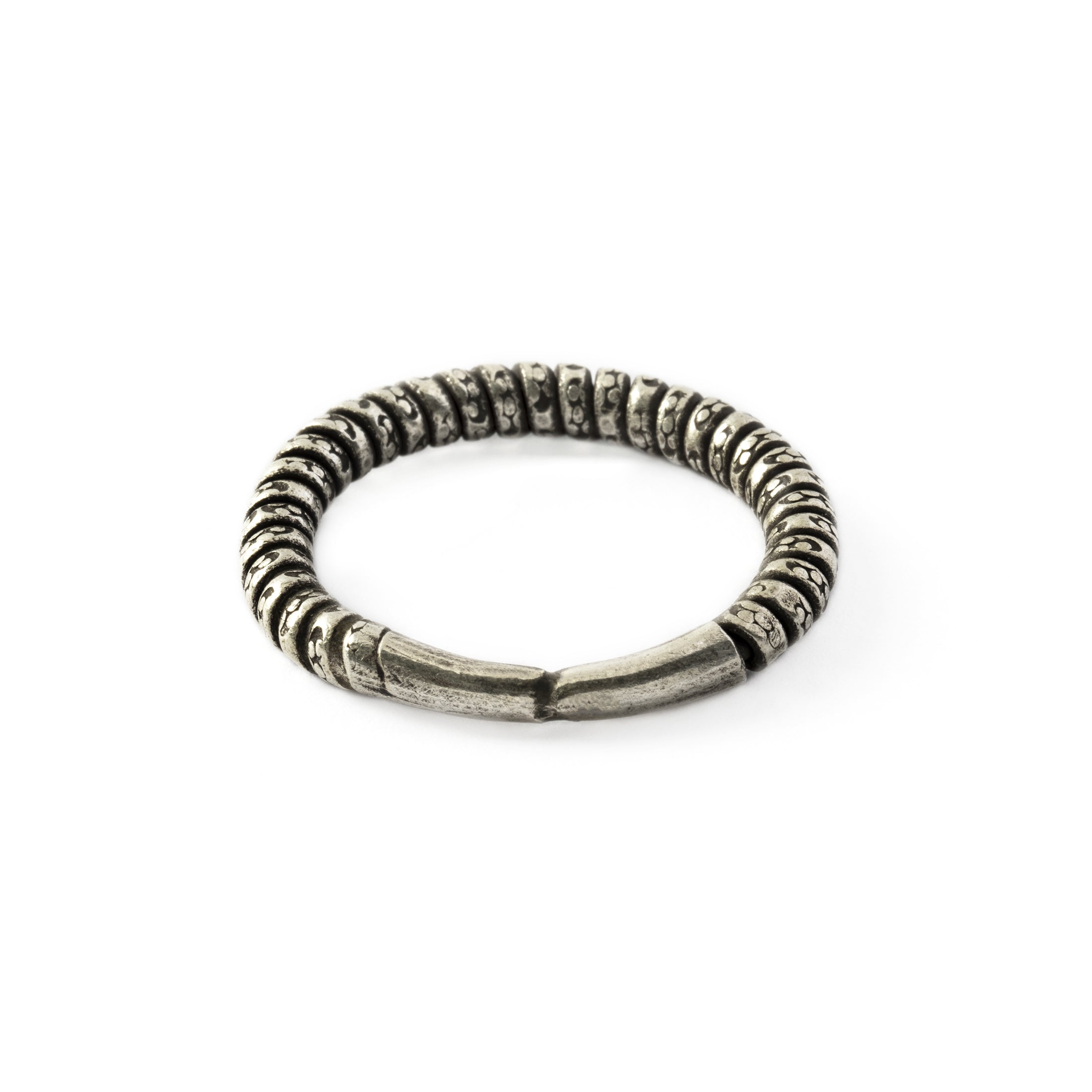 Woven Tribal Silver Ring back view