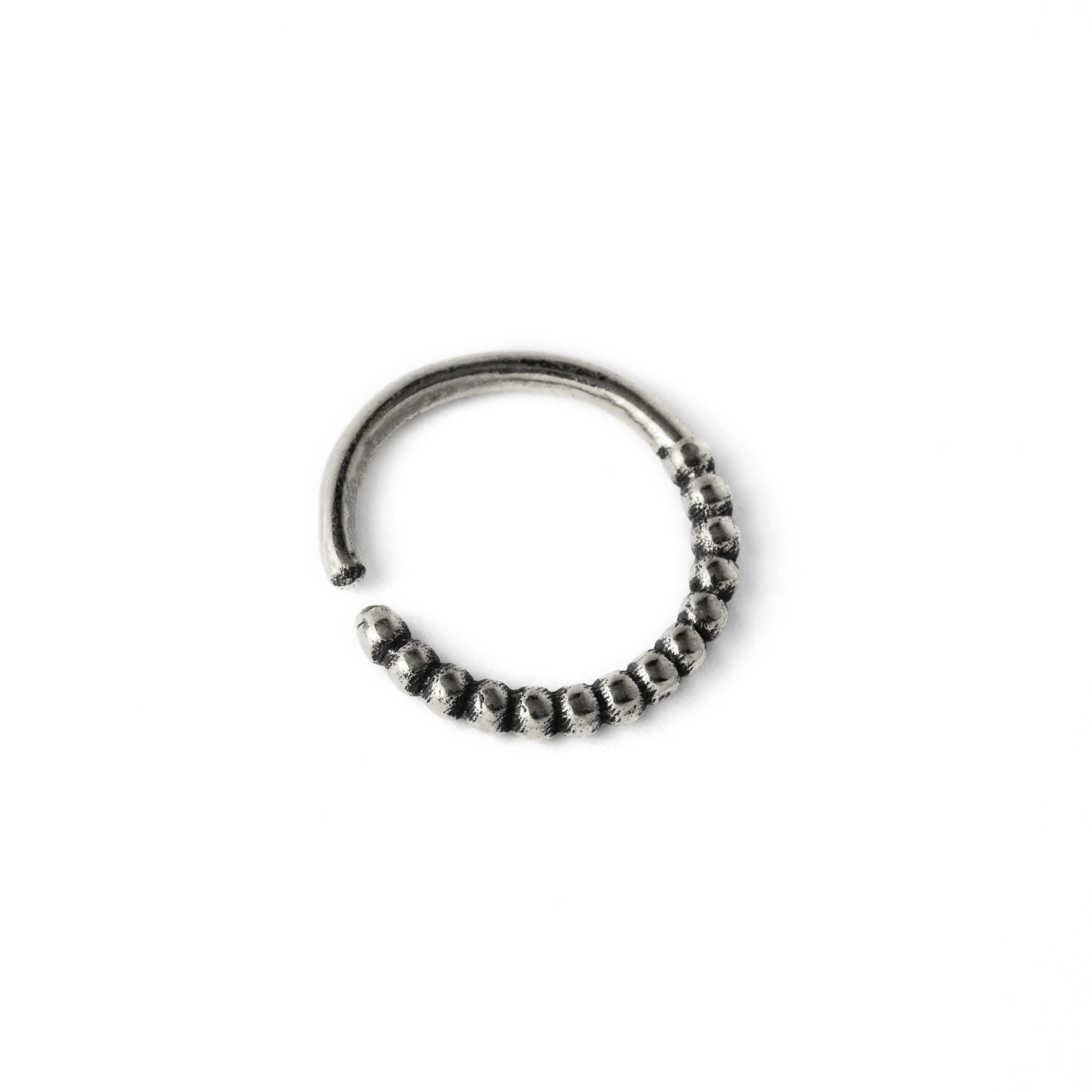 Ravi silver septum ring left side view