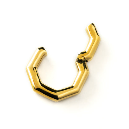 single of gold brass octagon hoop gauges magnetic locking system view-ear-weights-hoops_3