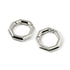 pair of silver brass octagon hoop gauges side frontal view