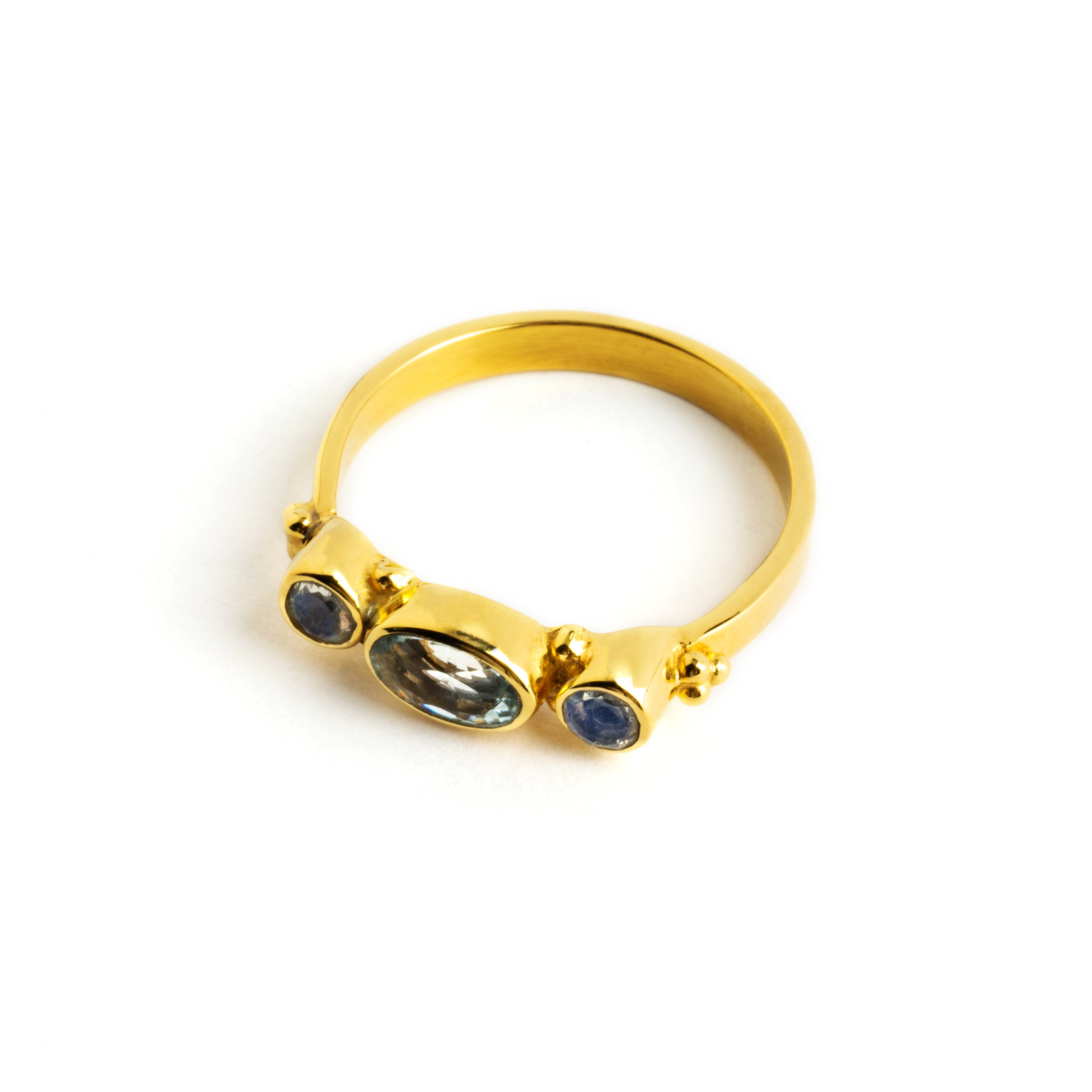 Rishi Aquamarine & Moonstone Ring