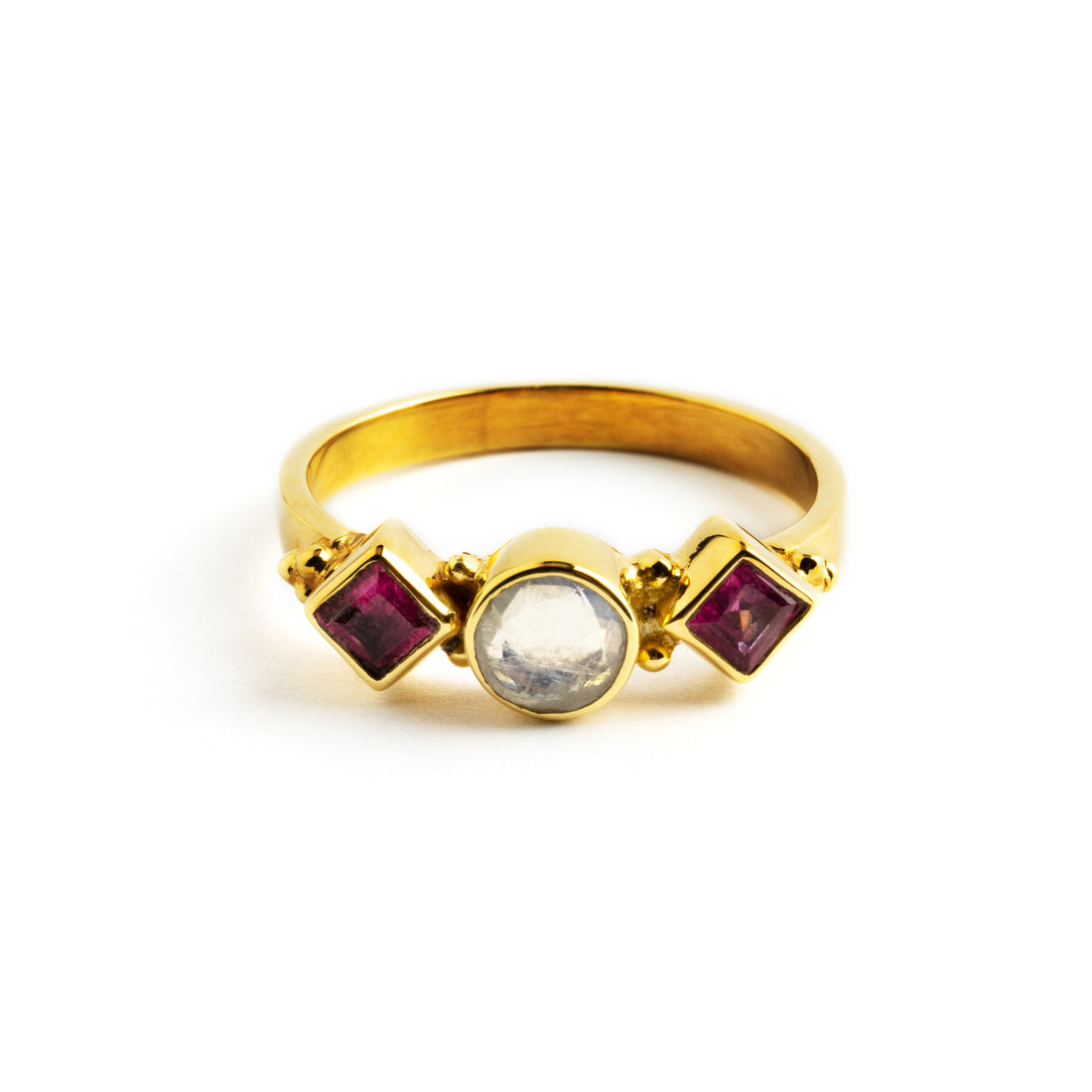 Rishi Moonstone & Turmaline Ring