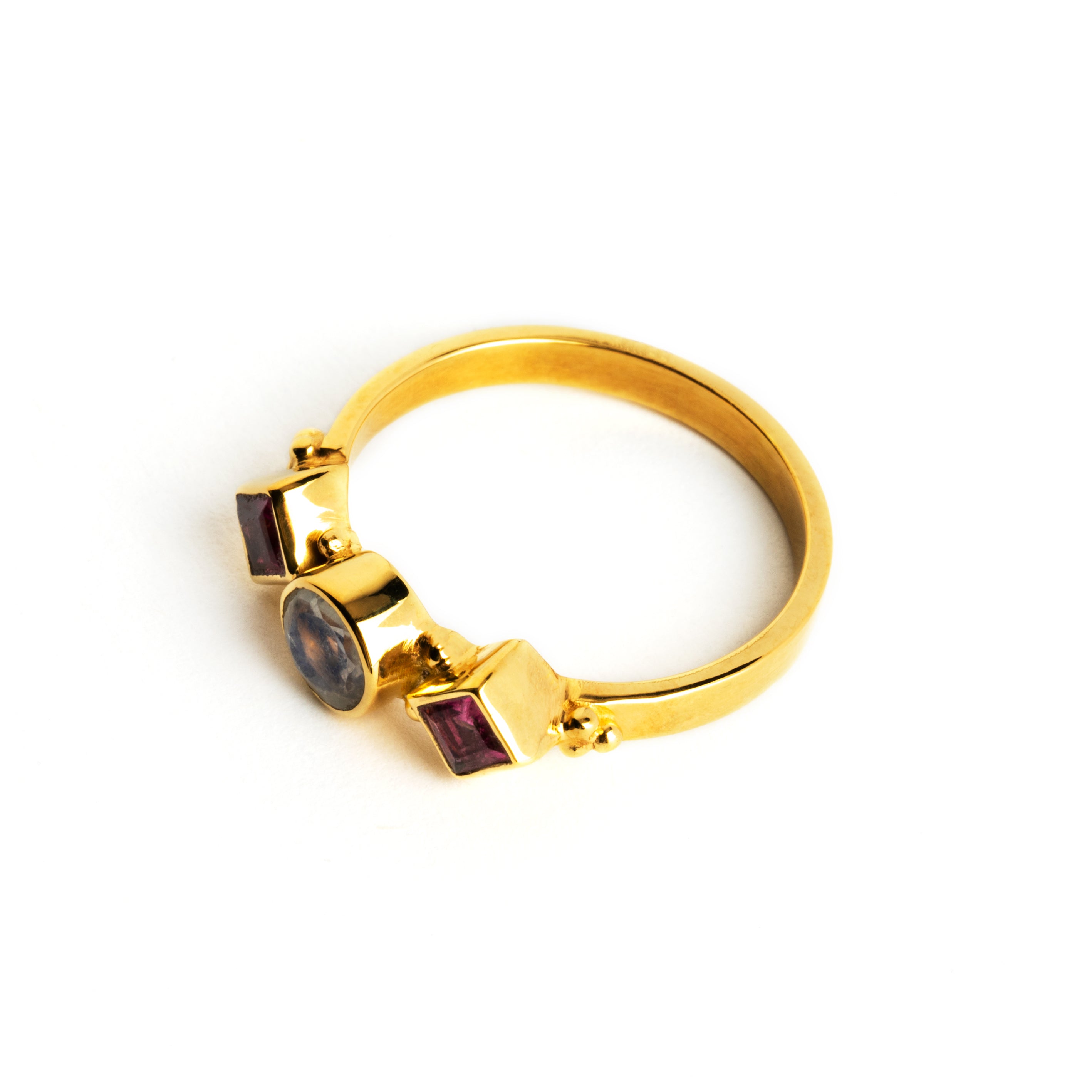 Rishi Moonstone & Turmaline Ring