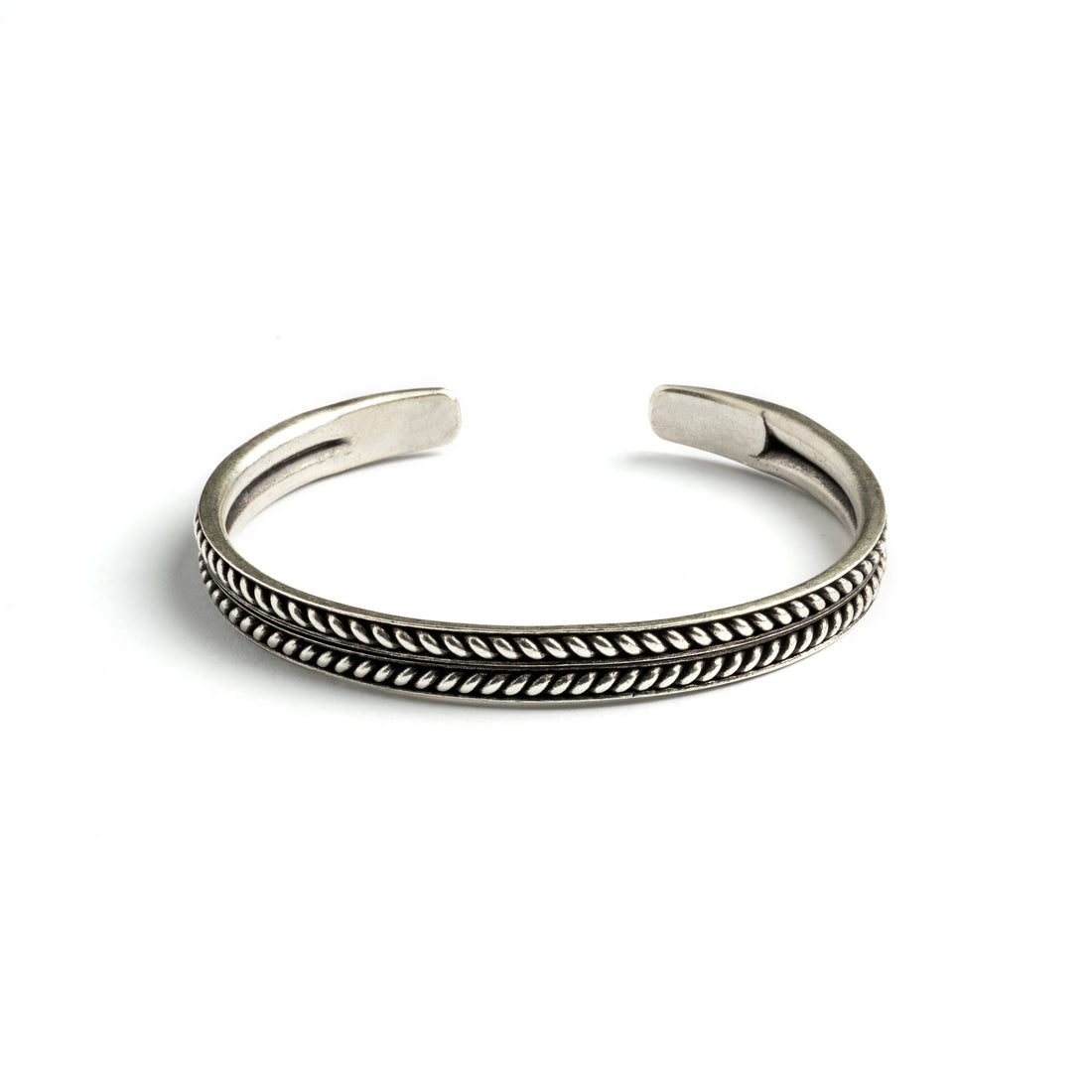 Rising Silver cuff frontal view