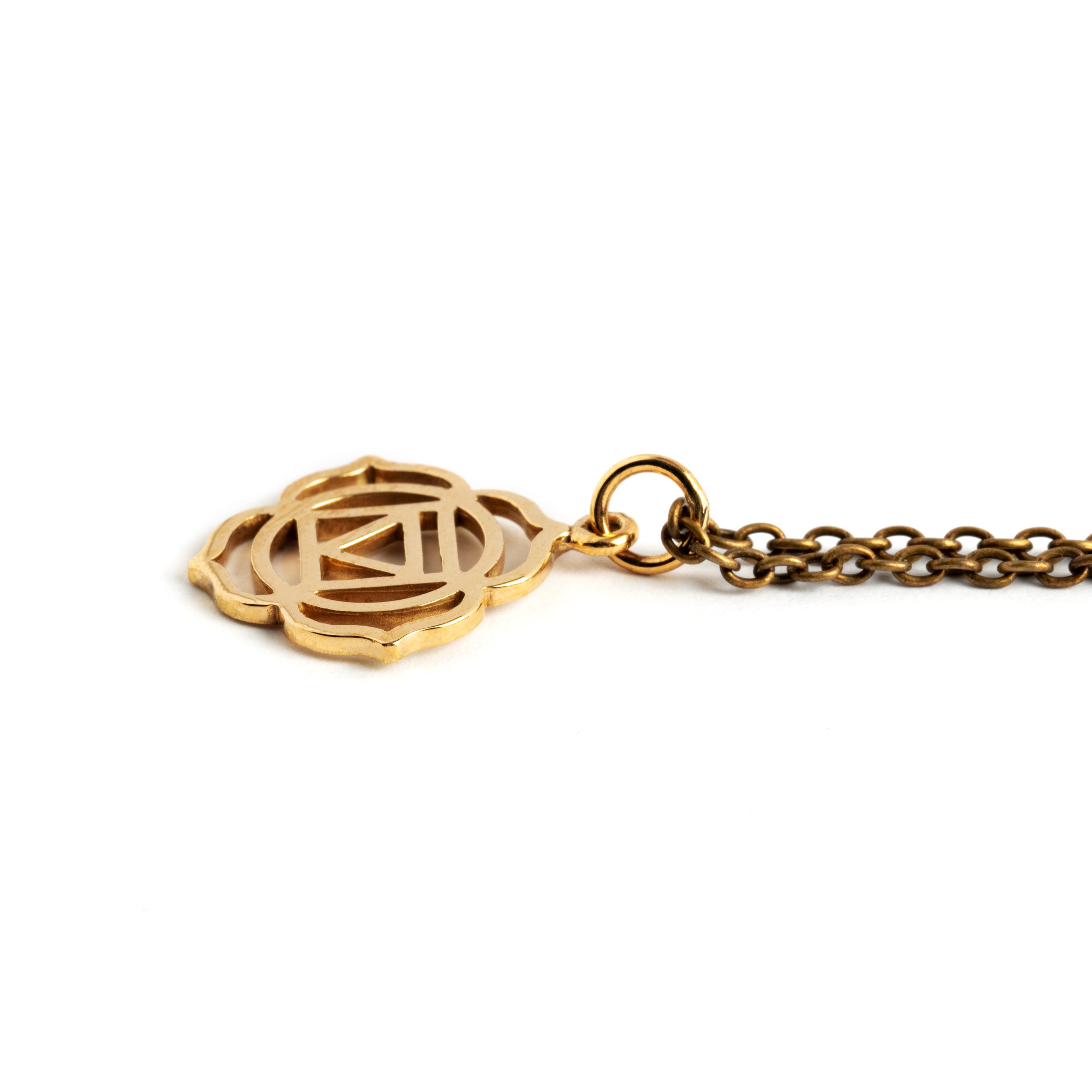 Root Chakra Bronze Charm necklace side view