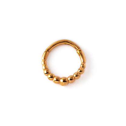 rose gold surgical steel clicker septum with tiny spheres