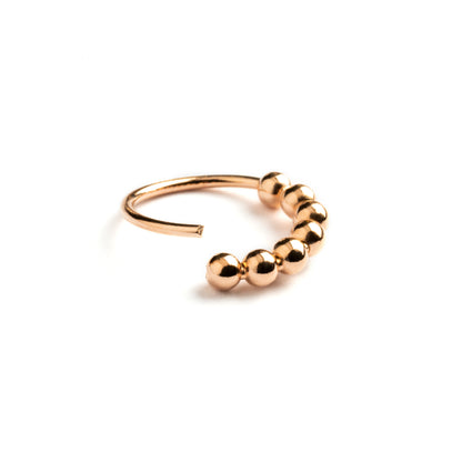 rose gold beaded nose ring open mode view