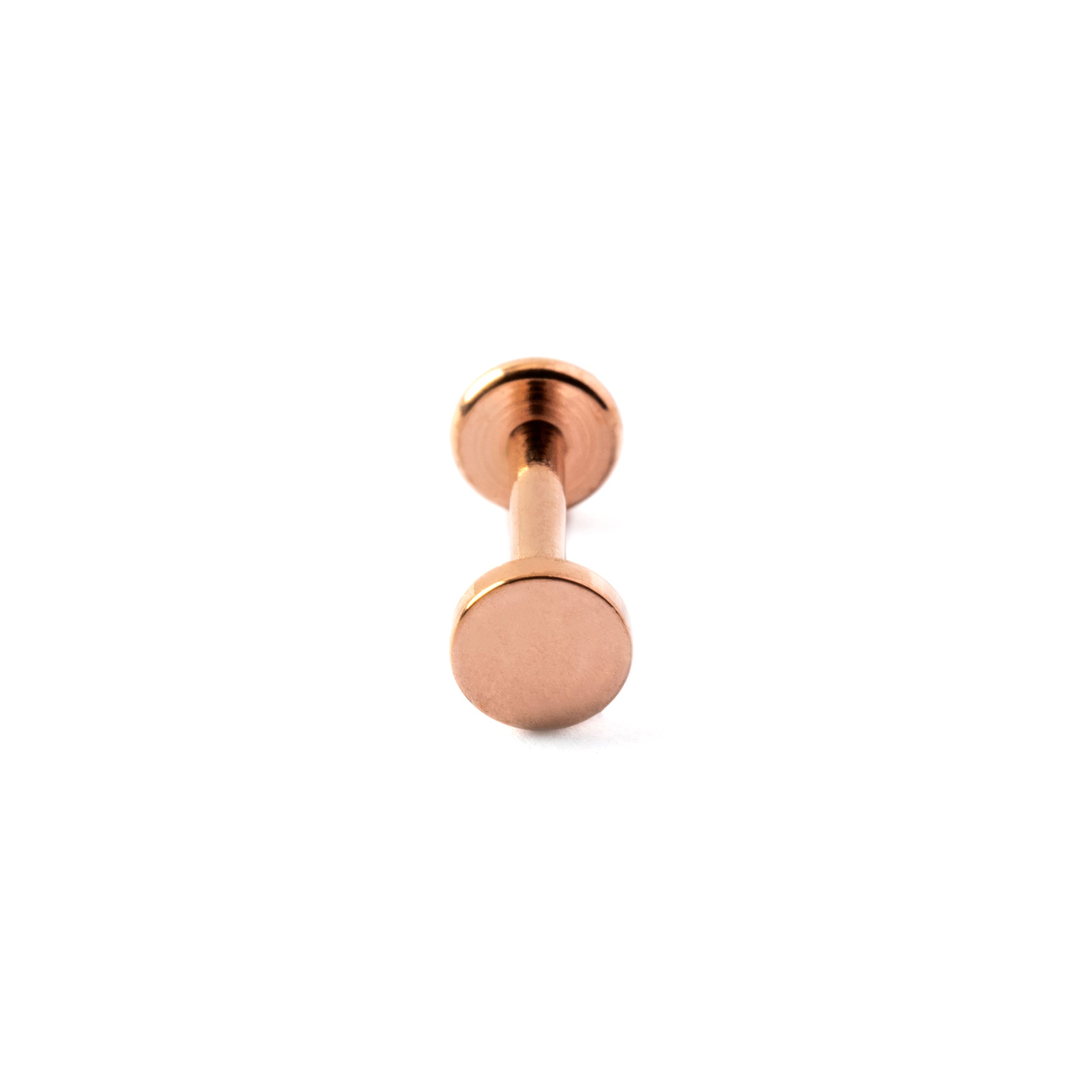 Rose Gold Disc Labret frontal view