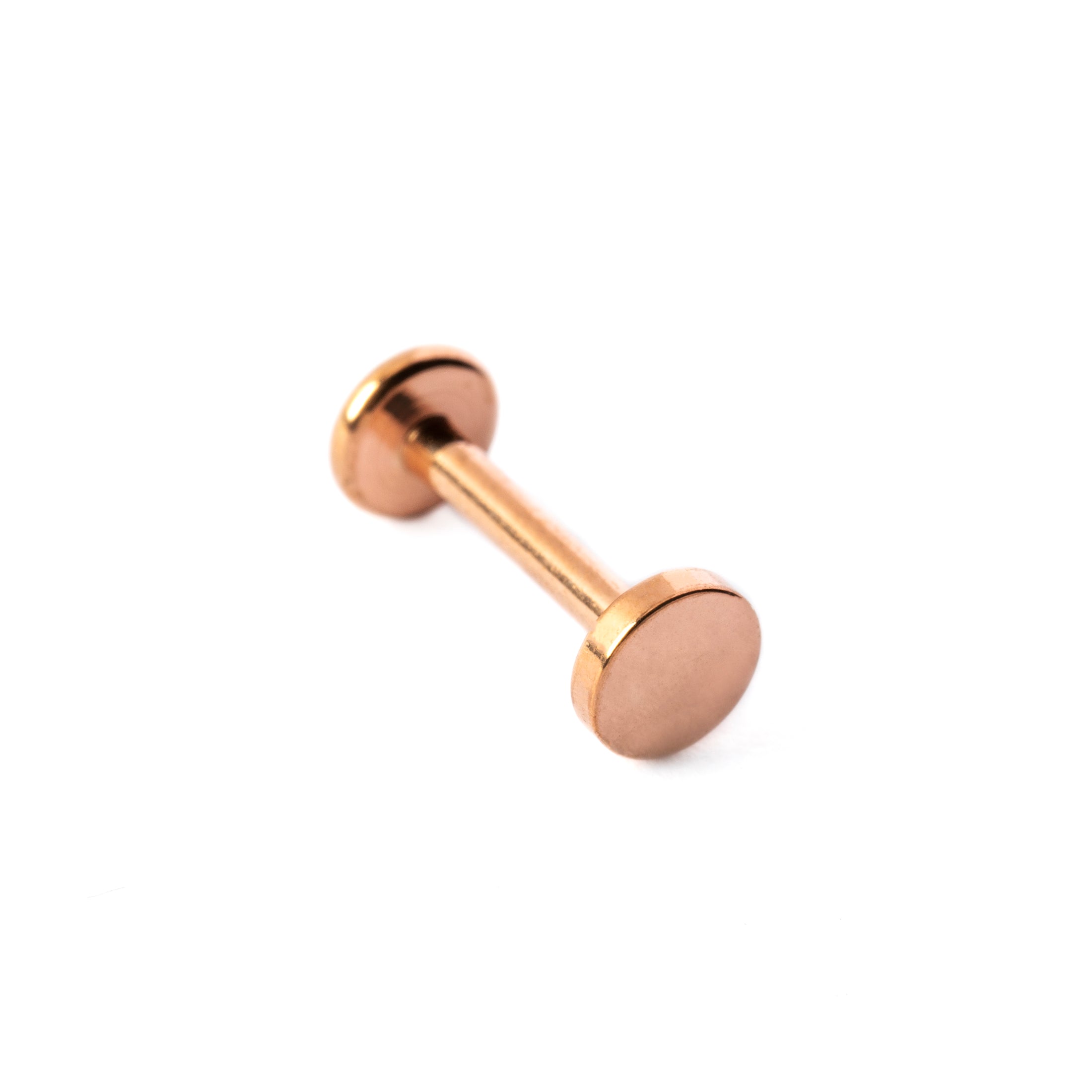 Rose Gold Disc Labret left side view