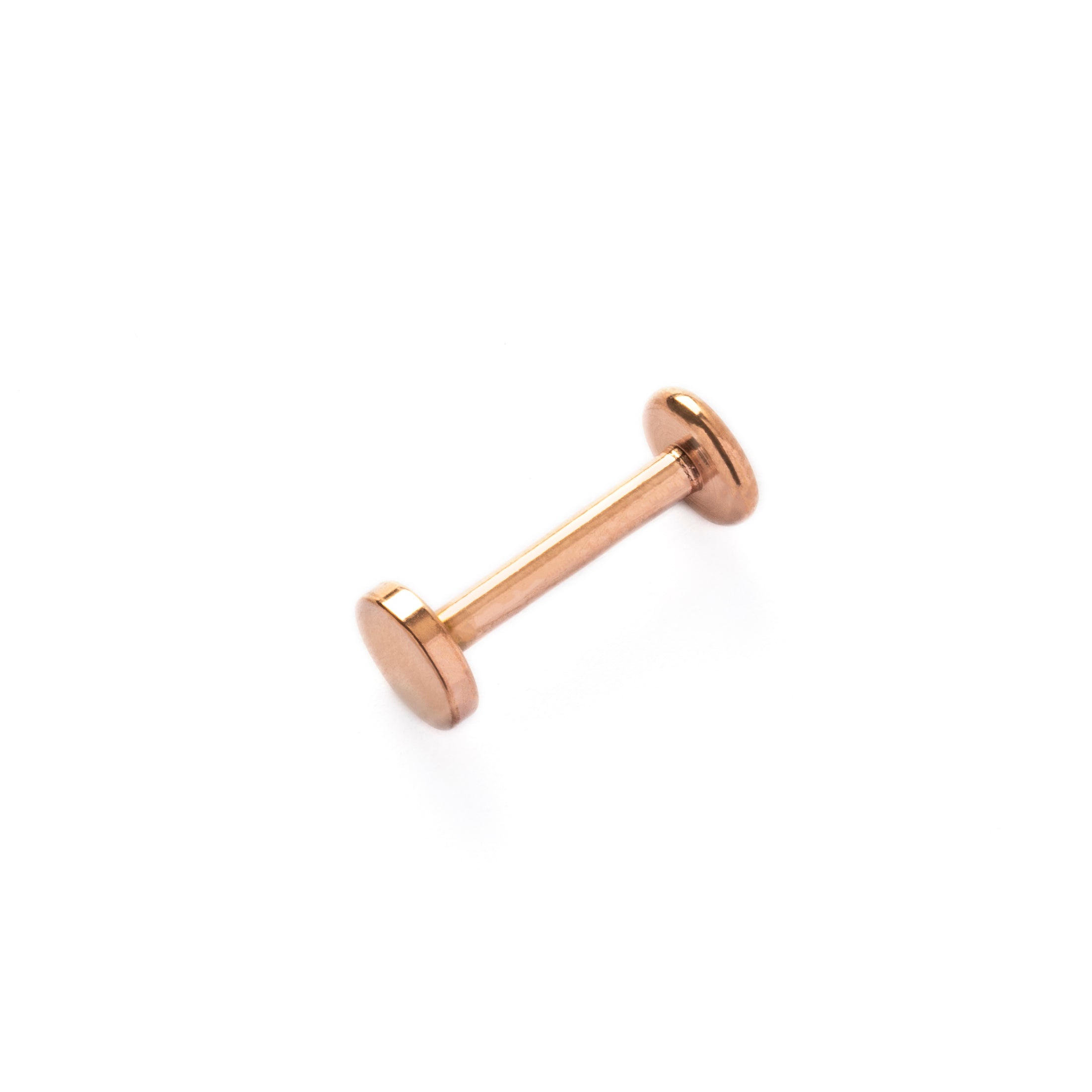 Rose Gold Disc Labret right side view