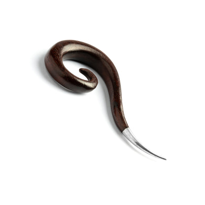 Haku Silver Tip Ear Stretcher - rosewood