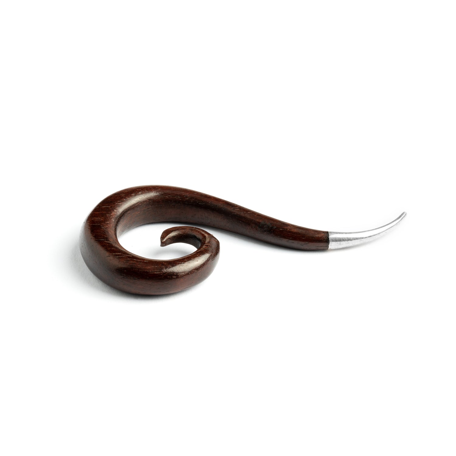 Haku Silver Tip Ear Stretcher - rosewood